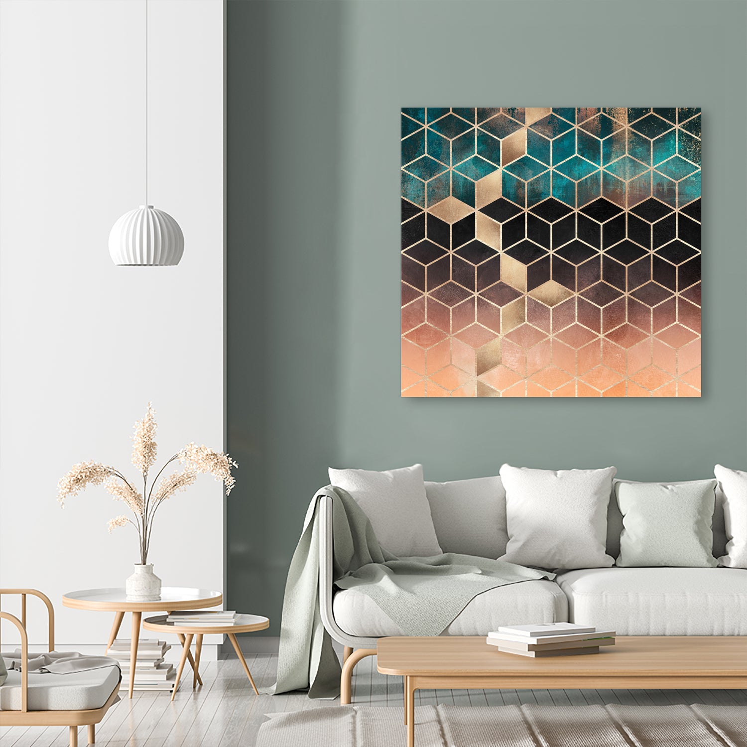 Ombre Dream Cubes by Elisabeth Fredriksson on GIANT ART - orange digital painting