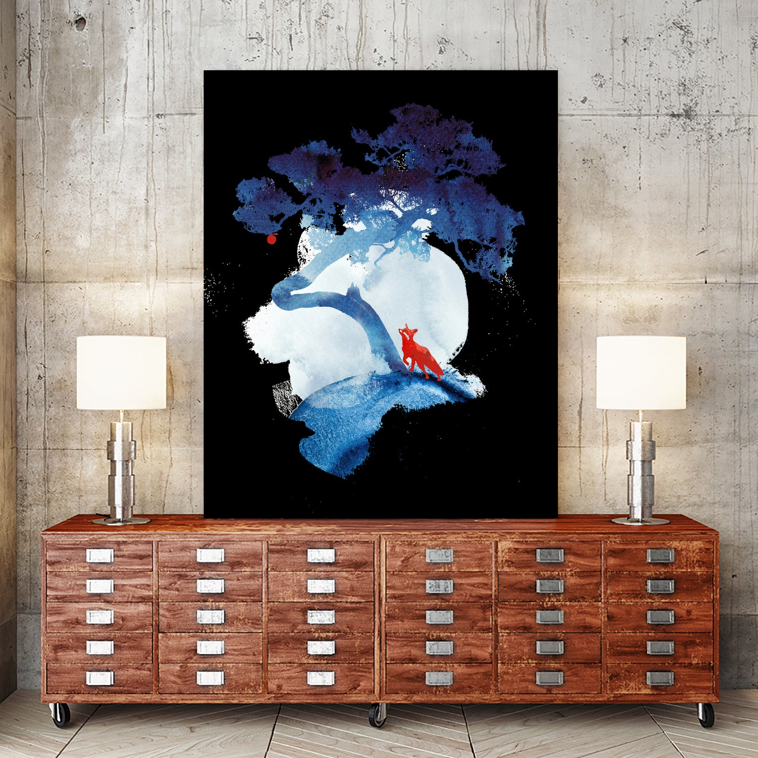 The last apple tree by Robert Farkas on GIANT ART - blue digital painting