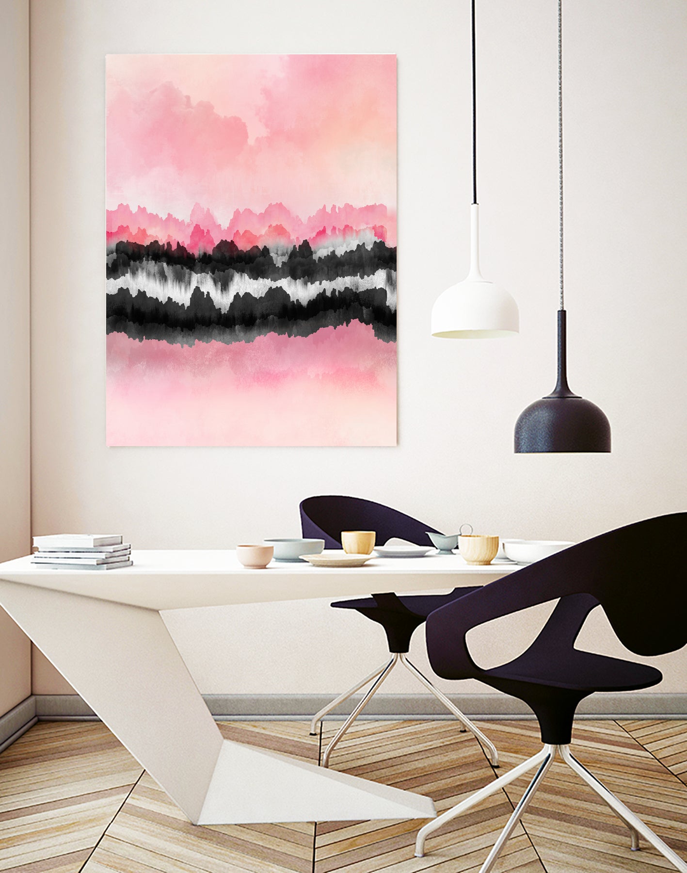 Pink Mountains by Elisabeth Fredriksson on GIANT ART - pink digital painting