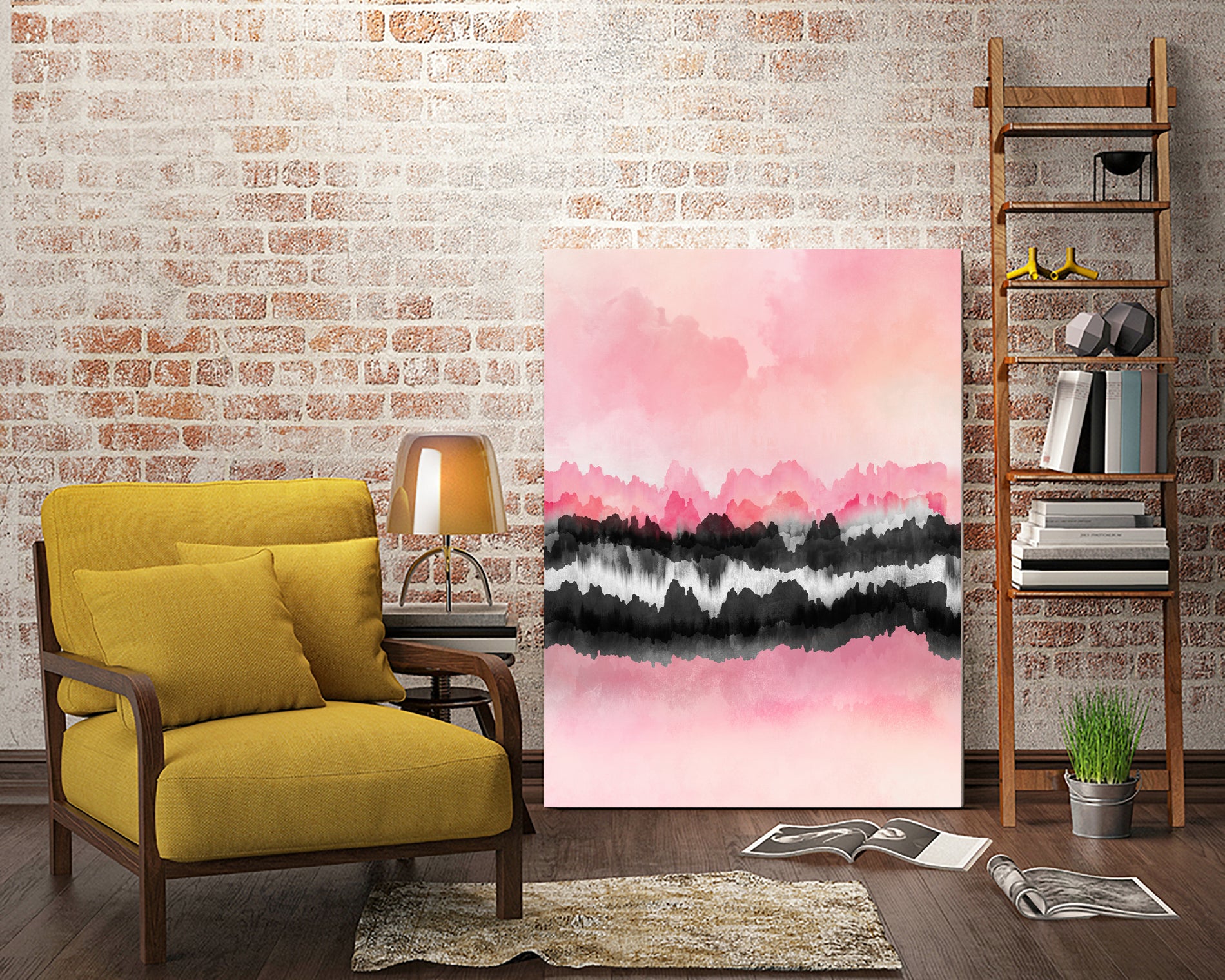 Pink Mountains by Elisabeth Fredriksson on GIANT ART - pink digital painting