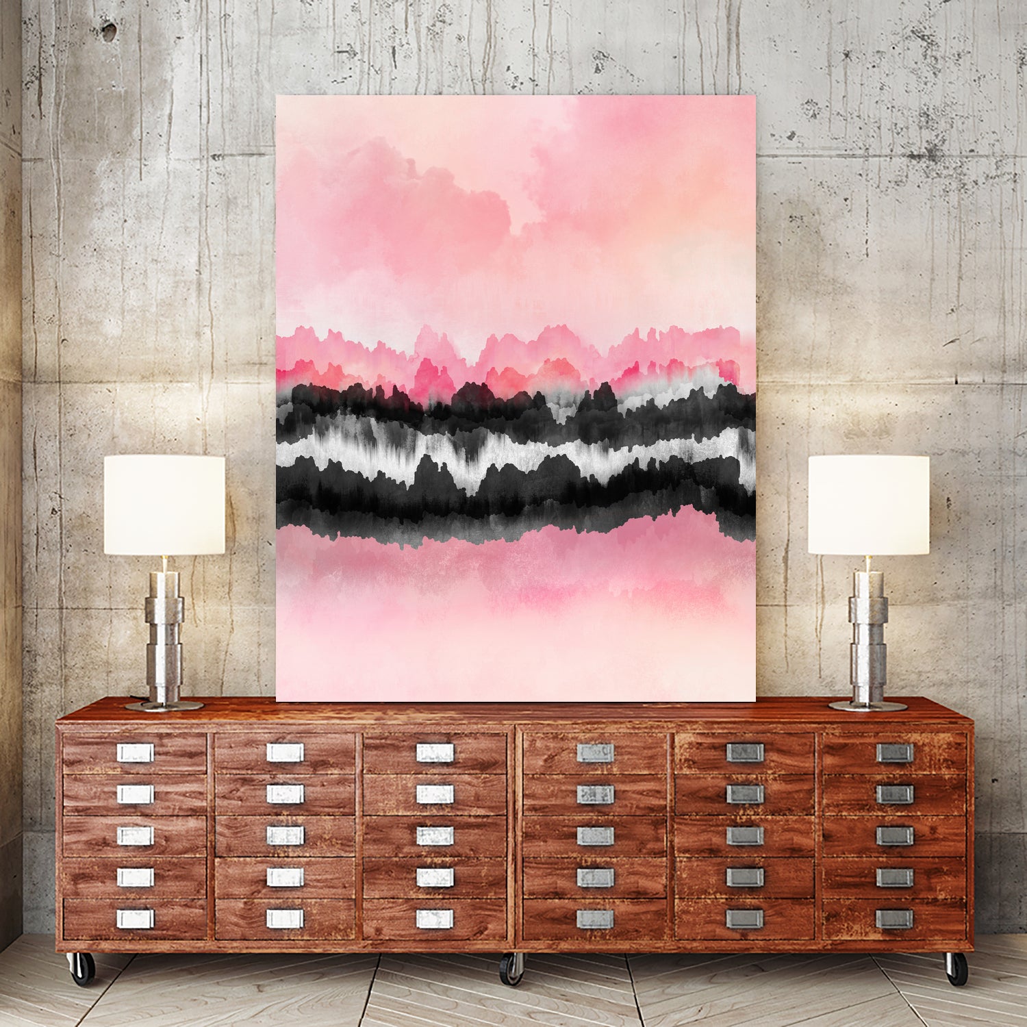 Pink Mountains by Elisabeth Fredriksson on GIANT ART - pink digital painting