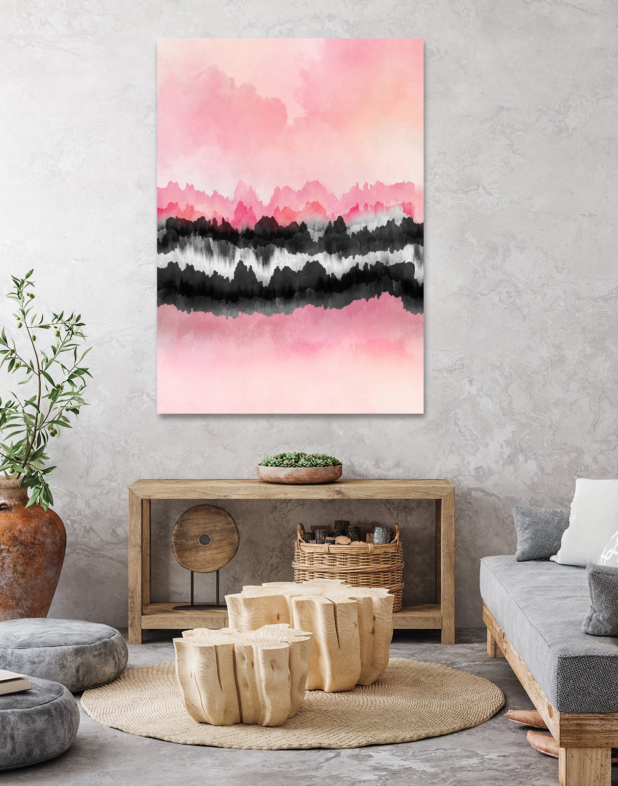 Pink Mountains by Elisabeth Fredriksson on GIANT ART - pink digital painting