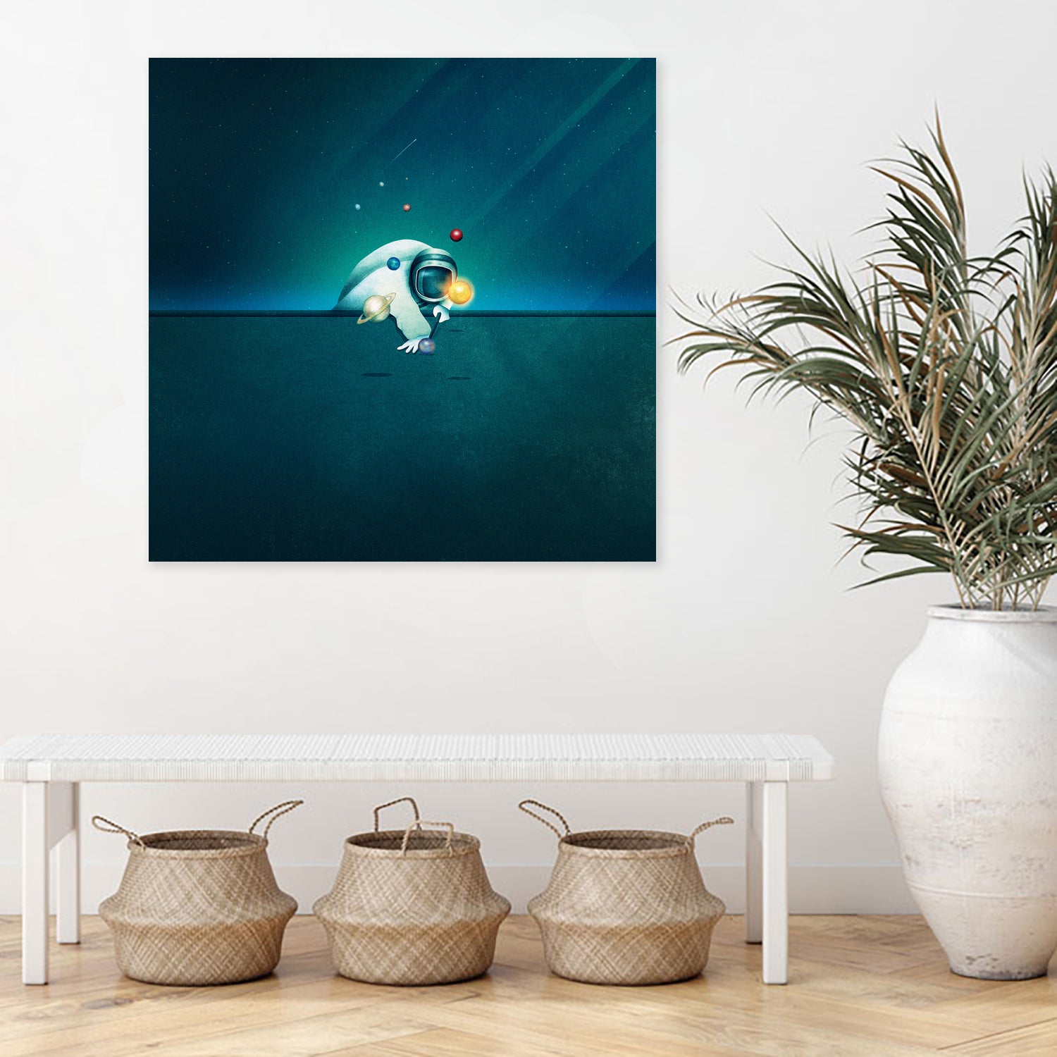 Astronaut Billards by Romina Lutz on GIANT ART - green digital painting