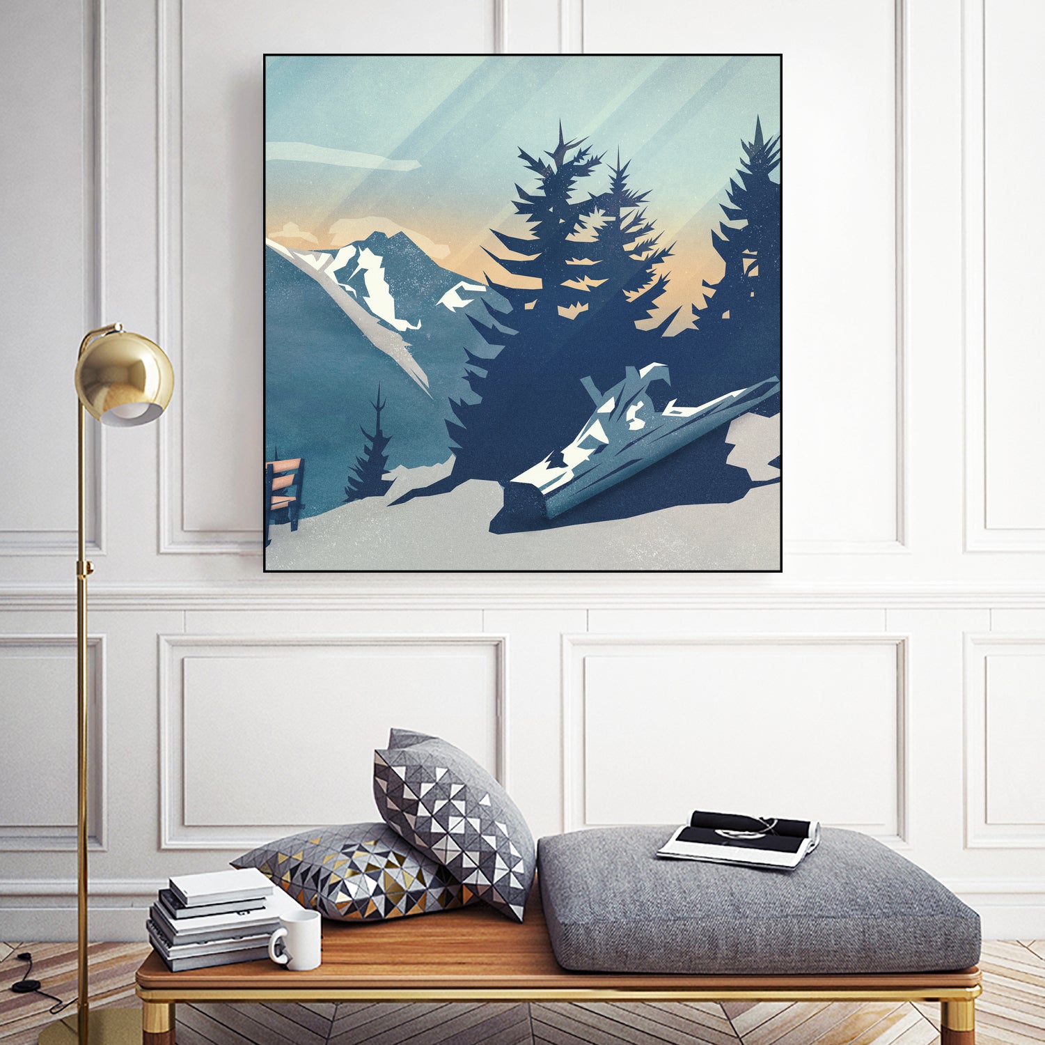 Mountain Sunrise (Pause II) by Romina Lutz on GIANT ART - yellow digital painting