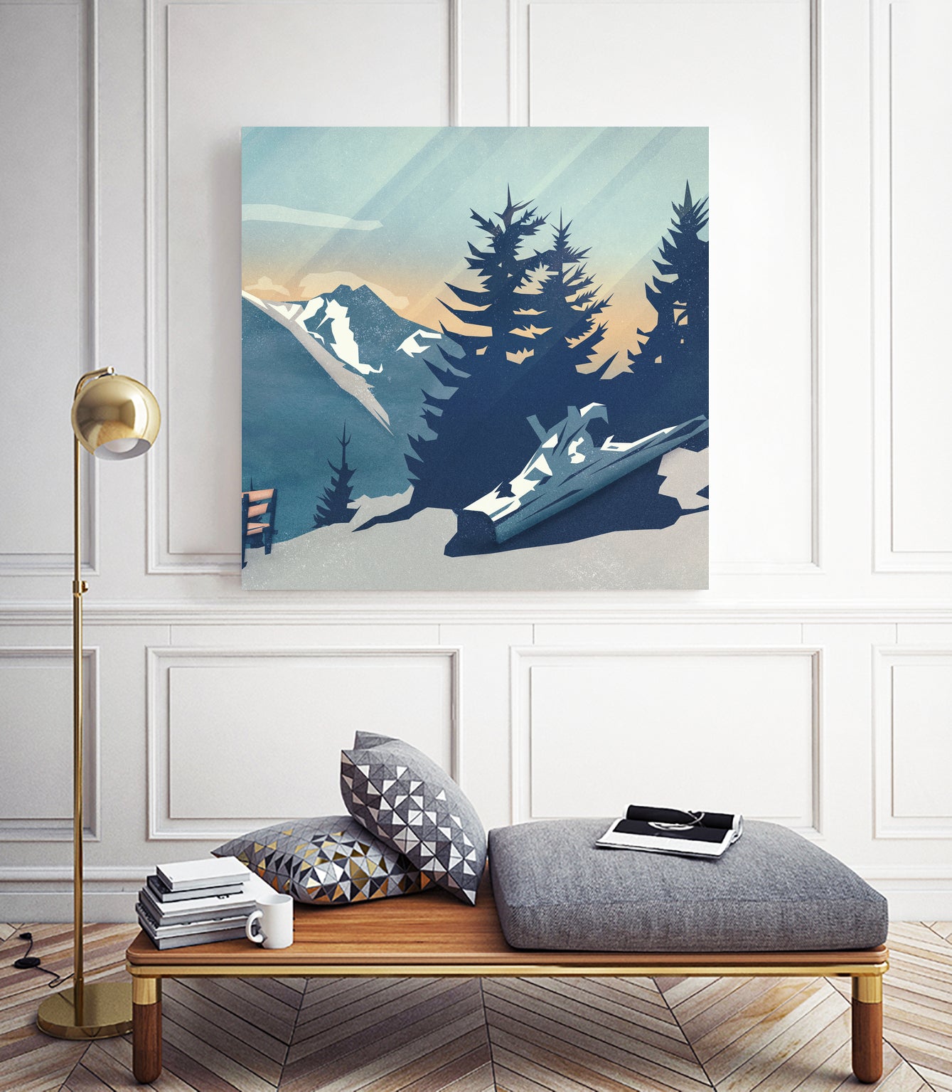 Mountain Sunrise (Pause II) by Romina Lutz on GIANT ART - yellow digital painting