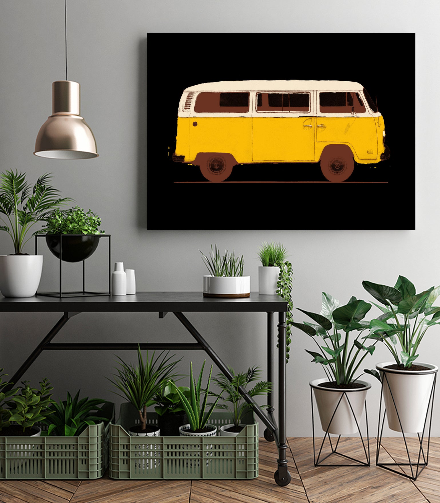 Yellow Van by Florent Bodart on GIANT ART - yellow digital painting