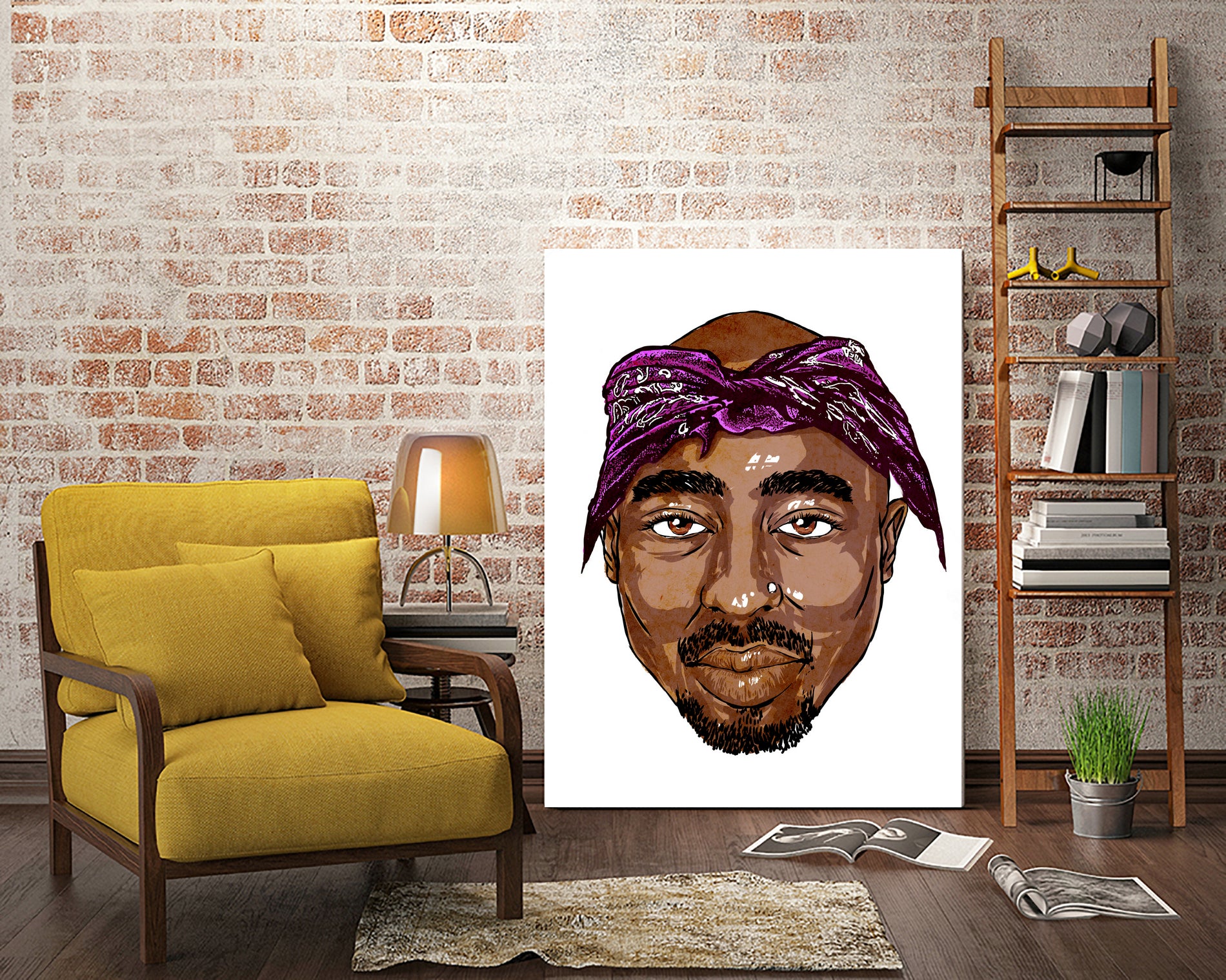 2Pac by Delano Limoen on GIANT ART - brown digital painting