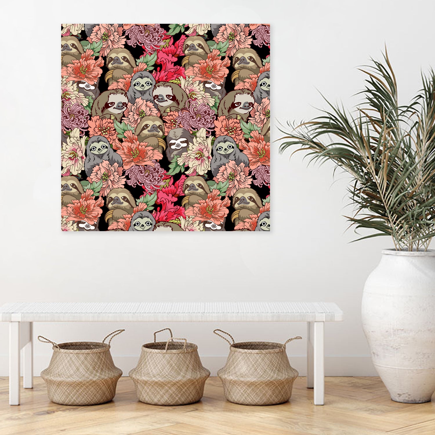 Because Sloths by ChalermPhol Harnchakkham on GIANT ART - red digital drawing