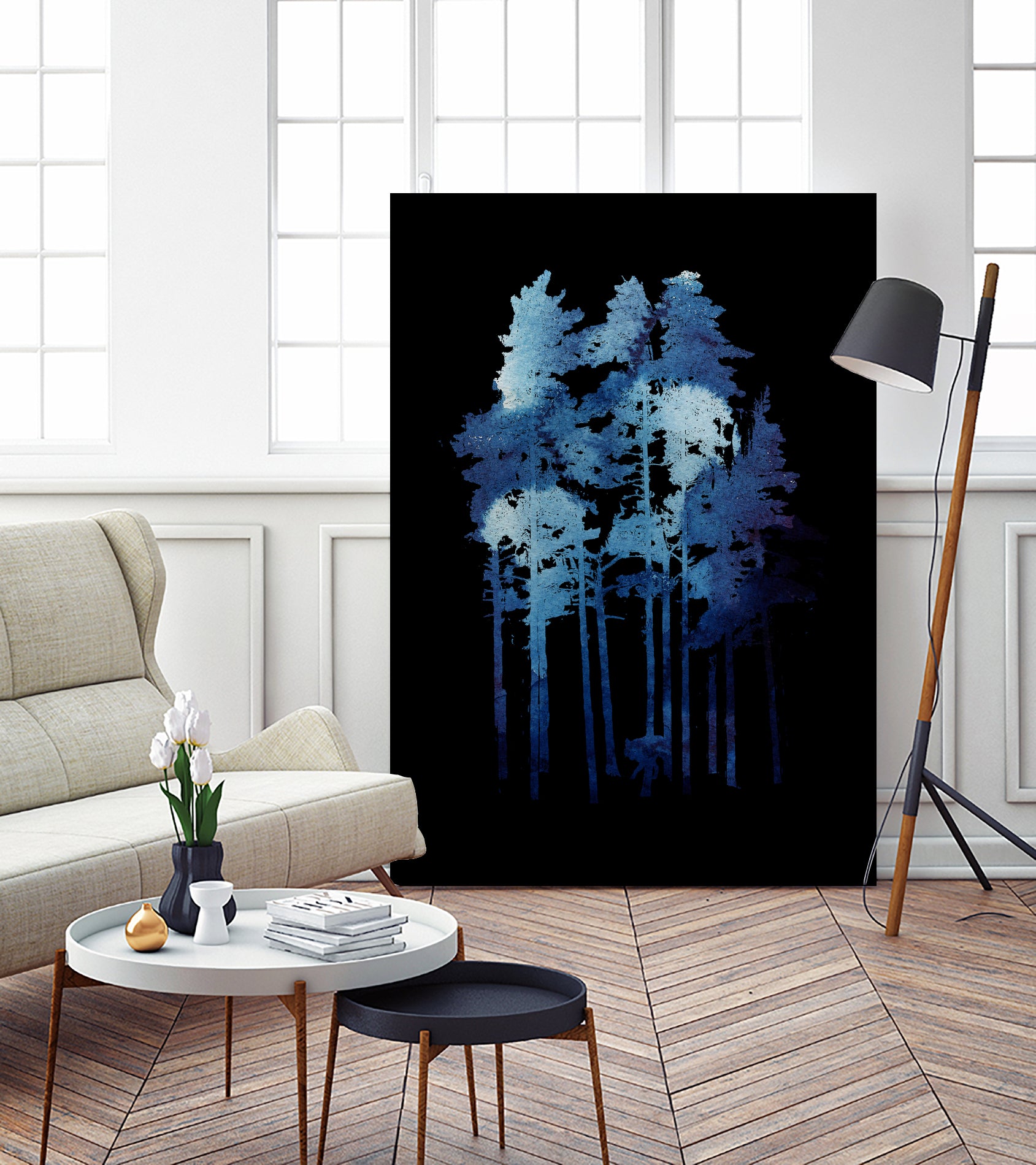 Winter wolf by Robert Farkas on GIANT ART - blue digital painting