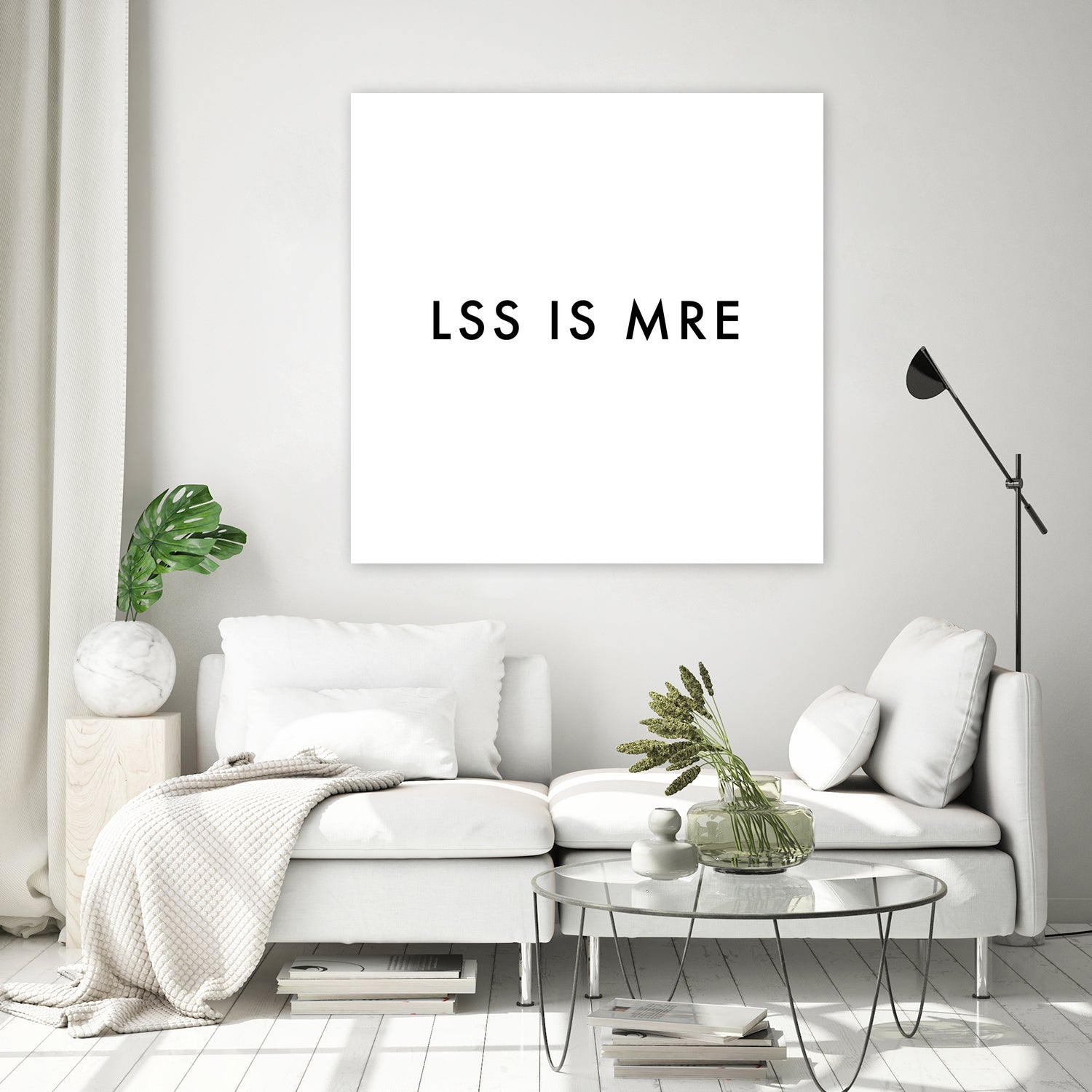Less is more - White by Dominique Van Roey on GIANT ART - white typography