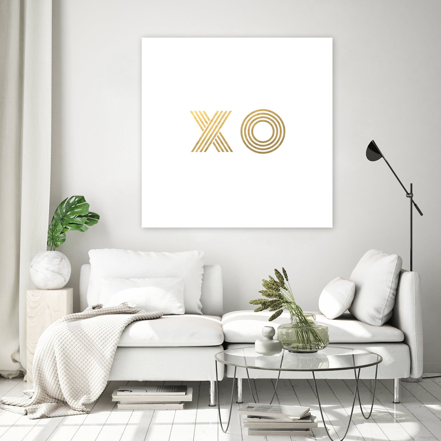 XO gold - minimal by Gale Switzer on GIANT ART - white typography