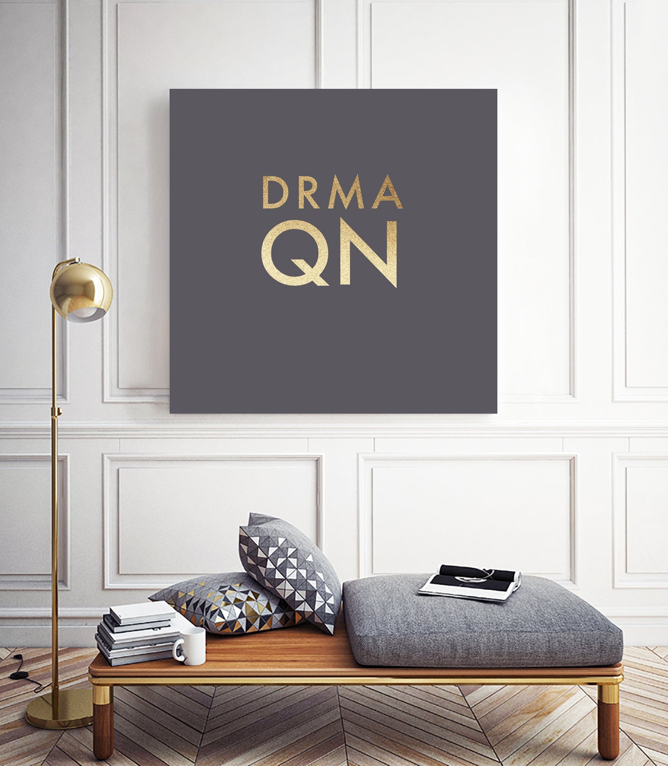 Drama Queen on Slate Grey by Dominique Van Roey on GIANT ART - gray typography