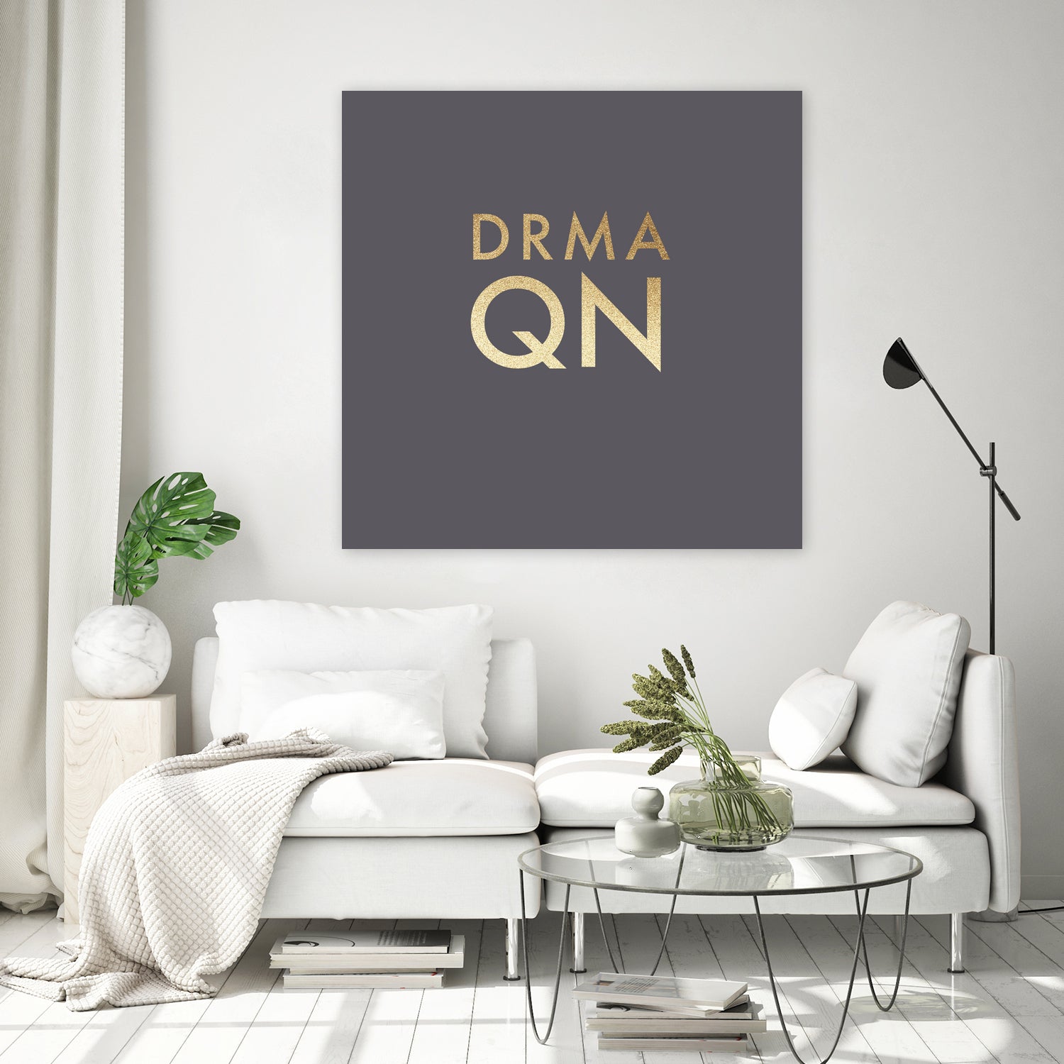 Drama Queen on Slate Grey by Dominique Van Roey on GIANT ART - gray typography