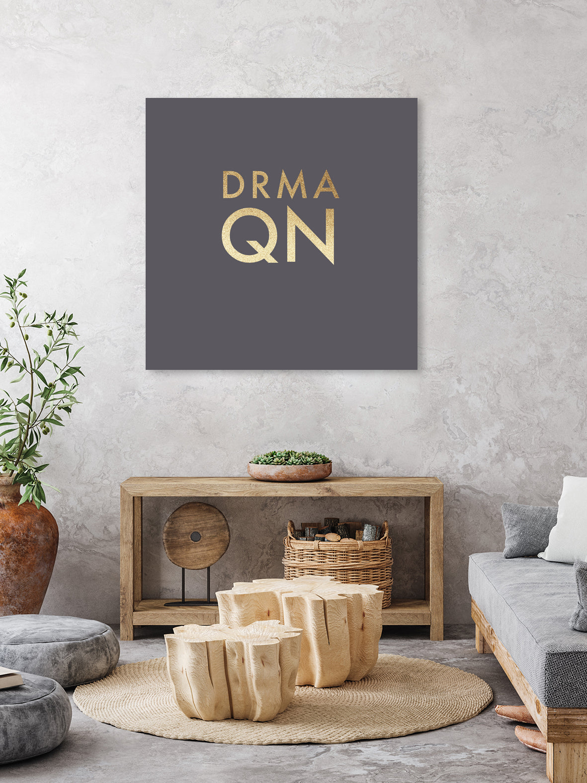Drama Queen on Slate Grey by Dominique Van Roey on GIANT ART - gray typography