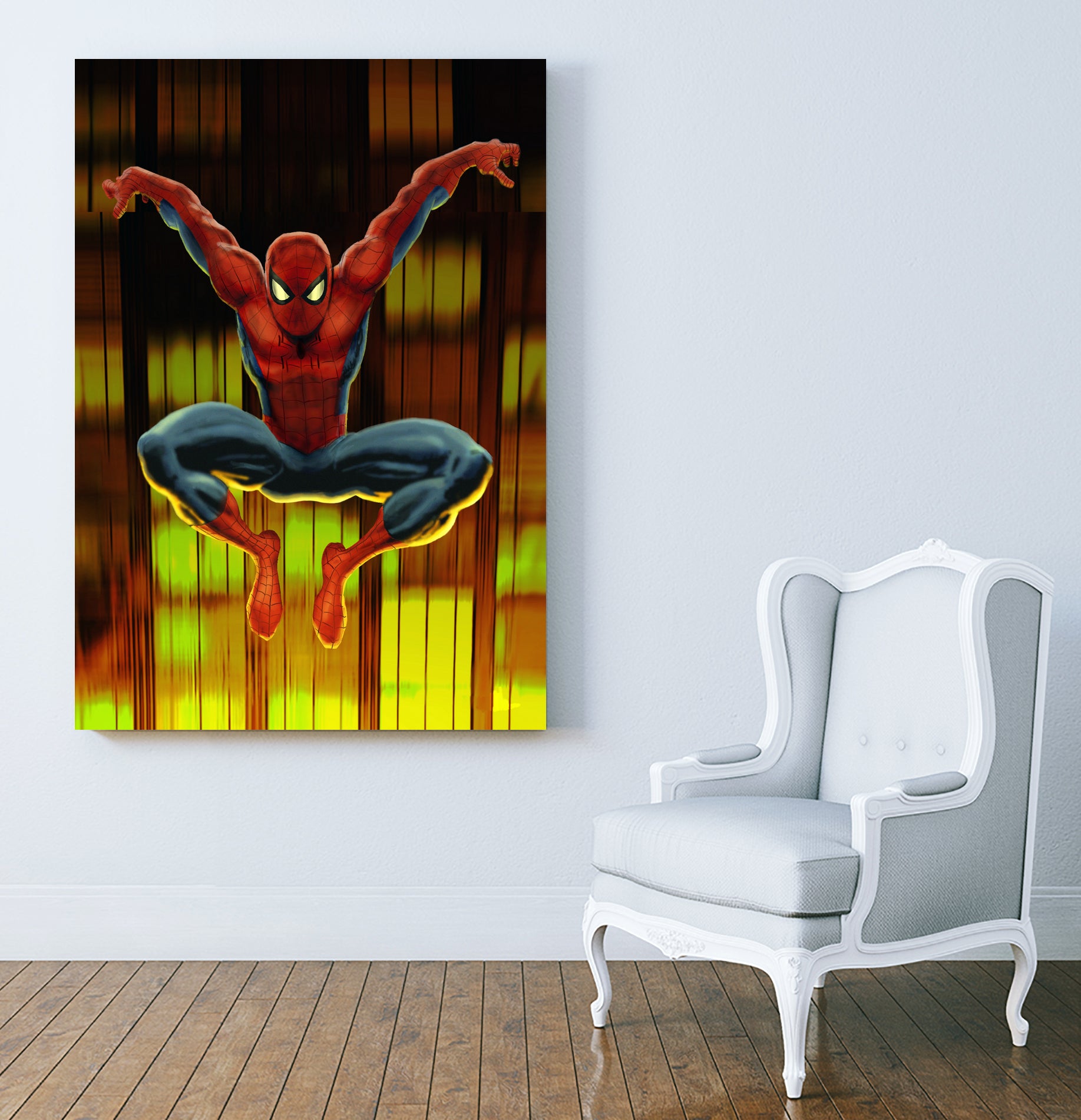 Marvel: Spider-Man Drops By by Dan Avenell on GIANT ART - blue digital painting