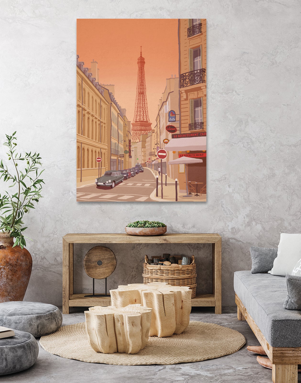 Eiffel Tower Paris by Steve Ash on GIANT ART - yellow digital painting