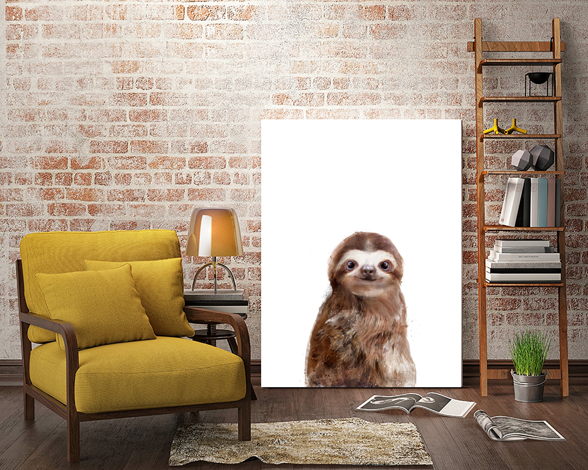 Little Sloth by Amy Hamilton on GIANT ART - brown digital painting