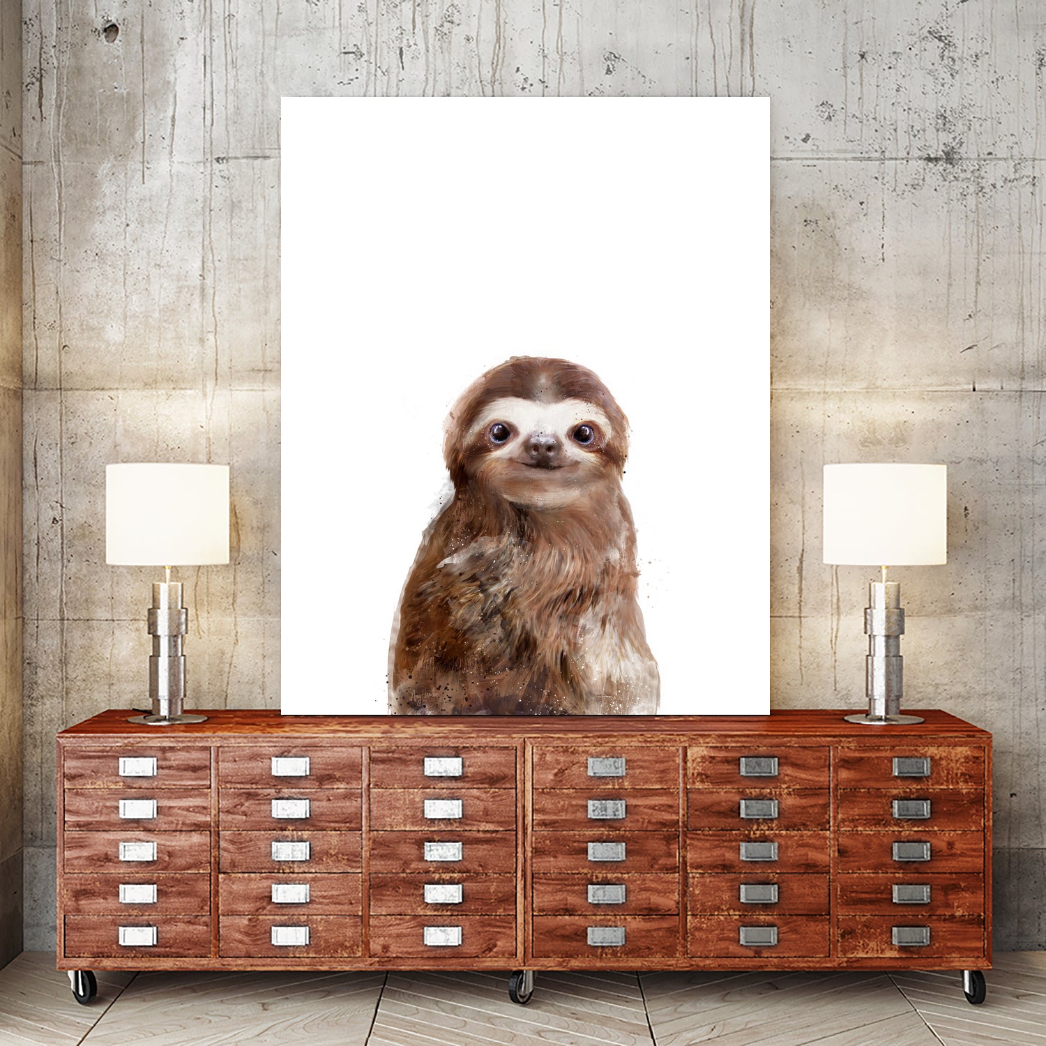 Little Sloth by Amy Hamilton on GIANT ART - brown digital painting