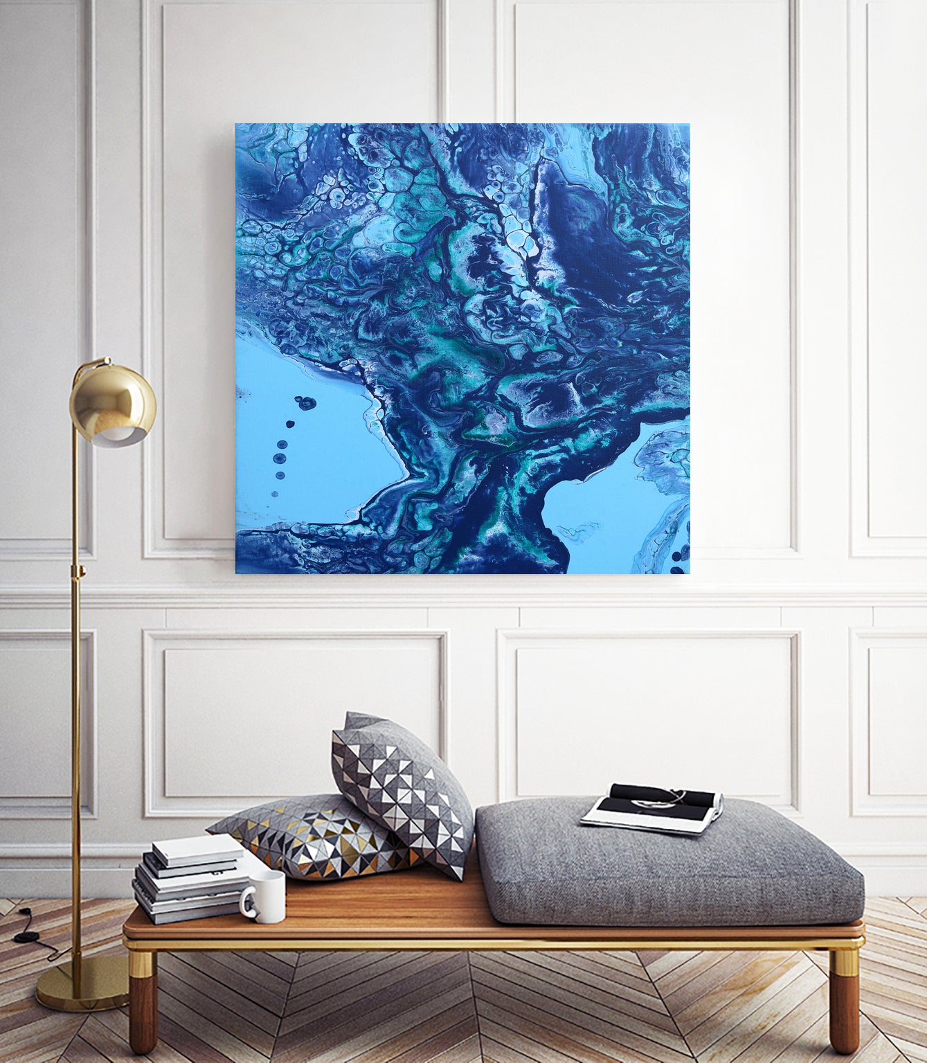 Vesuvius by L. Renee Jones on GIANT ART - blue mixed media