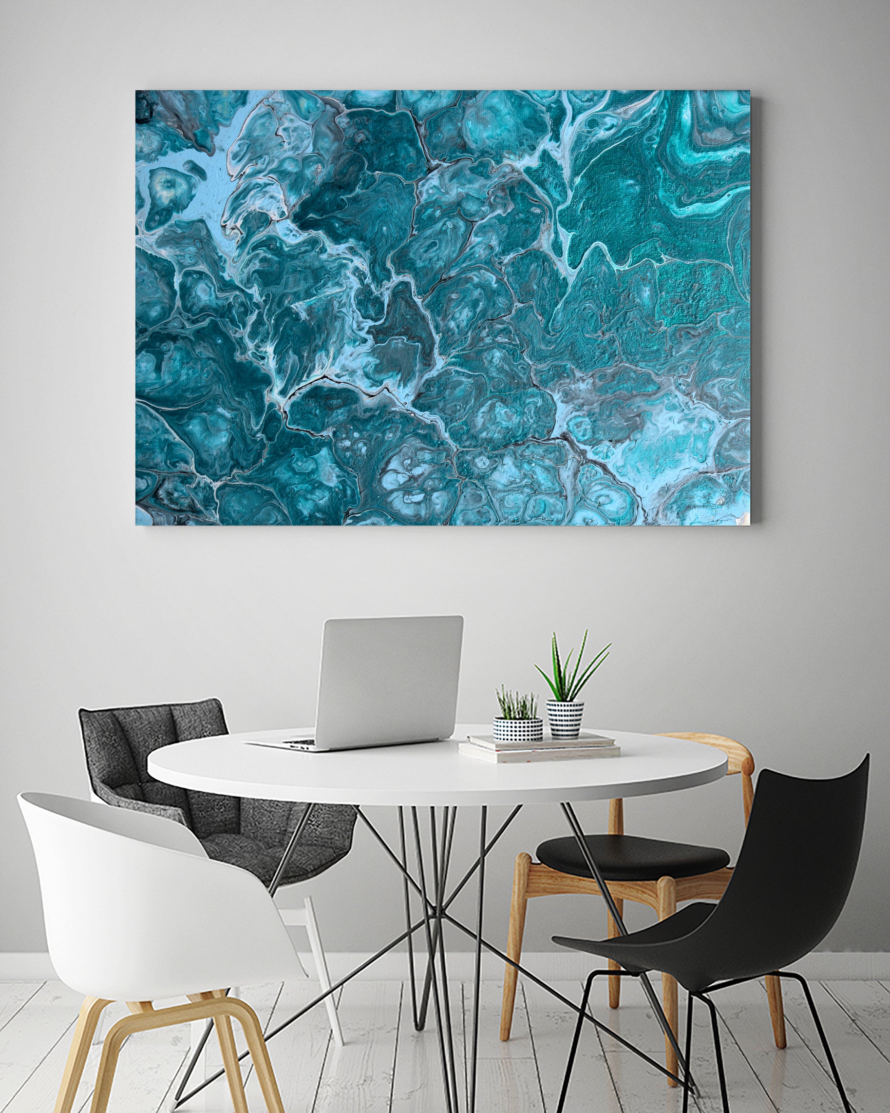 Serenity Sea by L. Renee Jones on GIANT ART - blue mixed media
