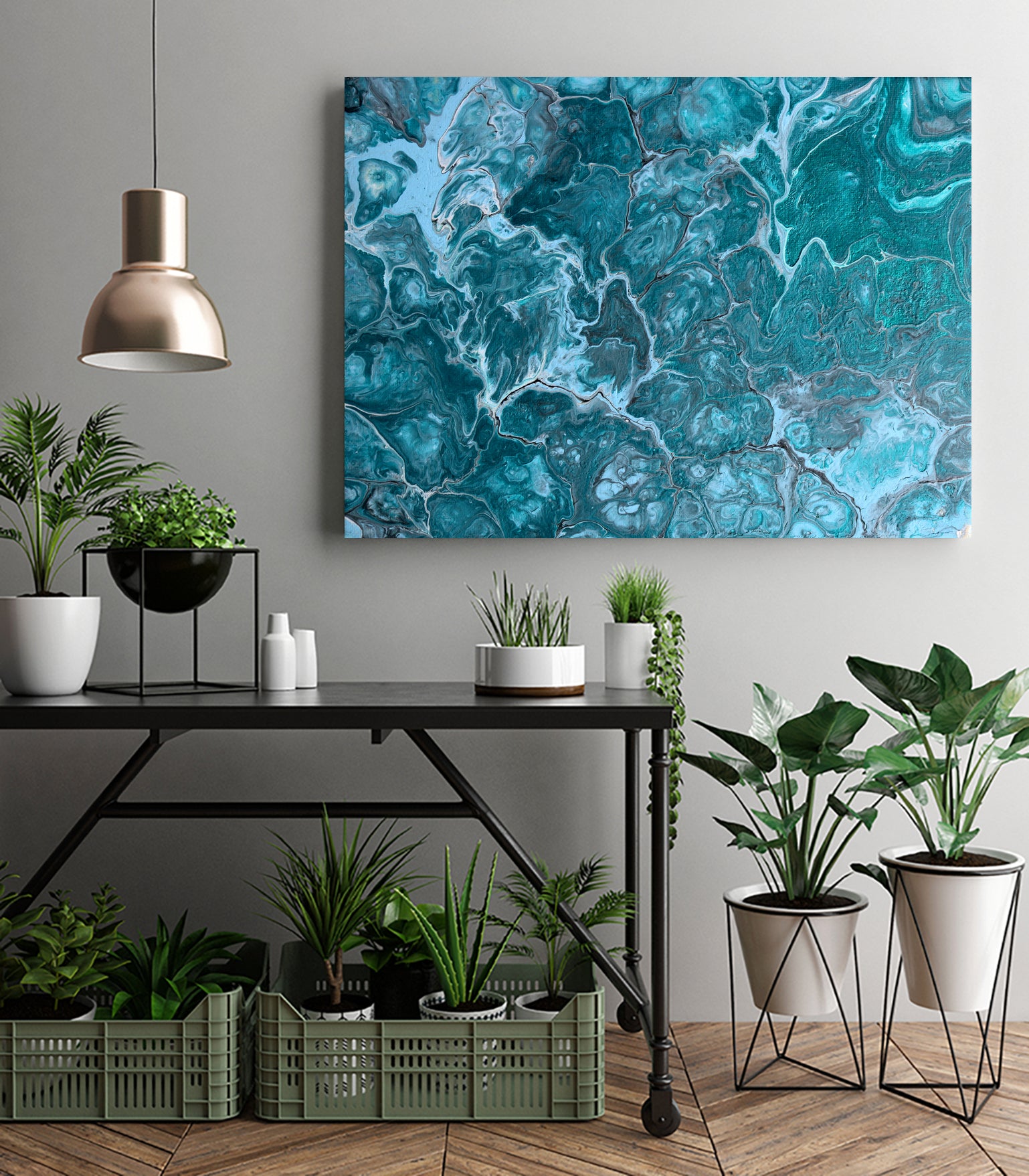 Serenity Sea by L. Renee Jones on GIANT ART - blue mixed media