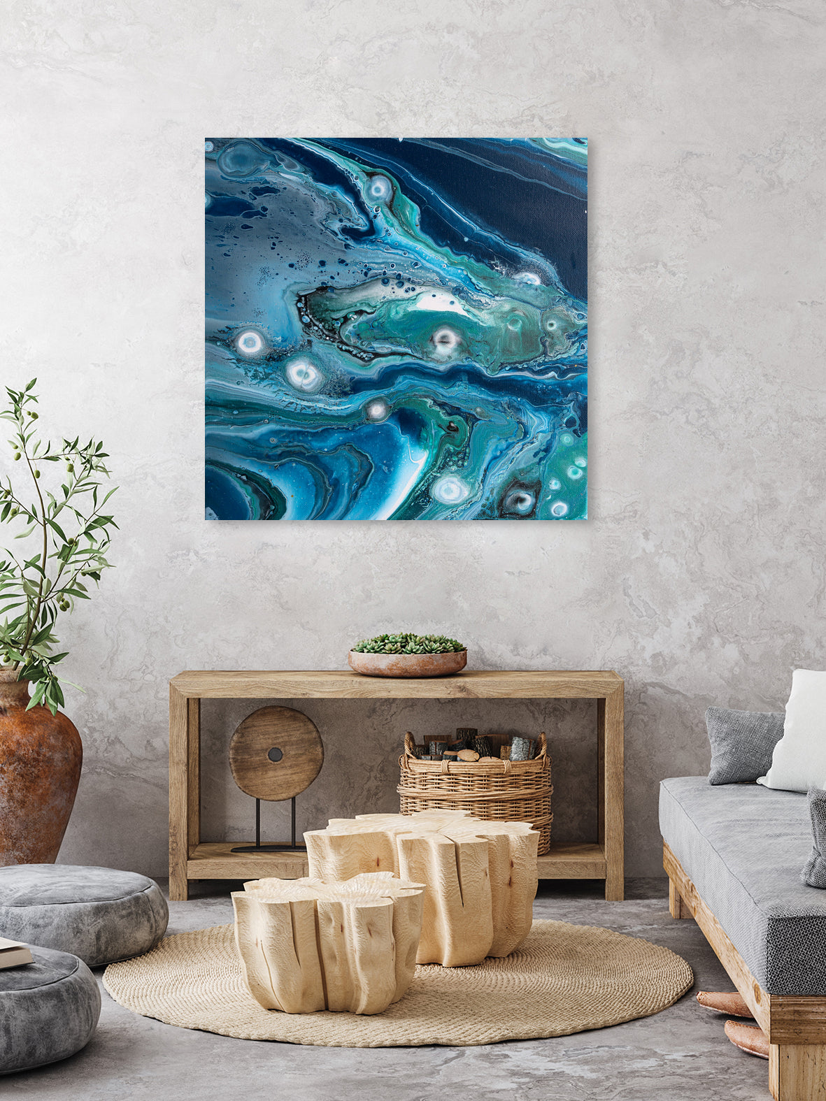 Celestial Seas by L. Renee Jones on GIANT ART - blue mixed media