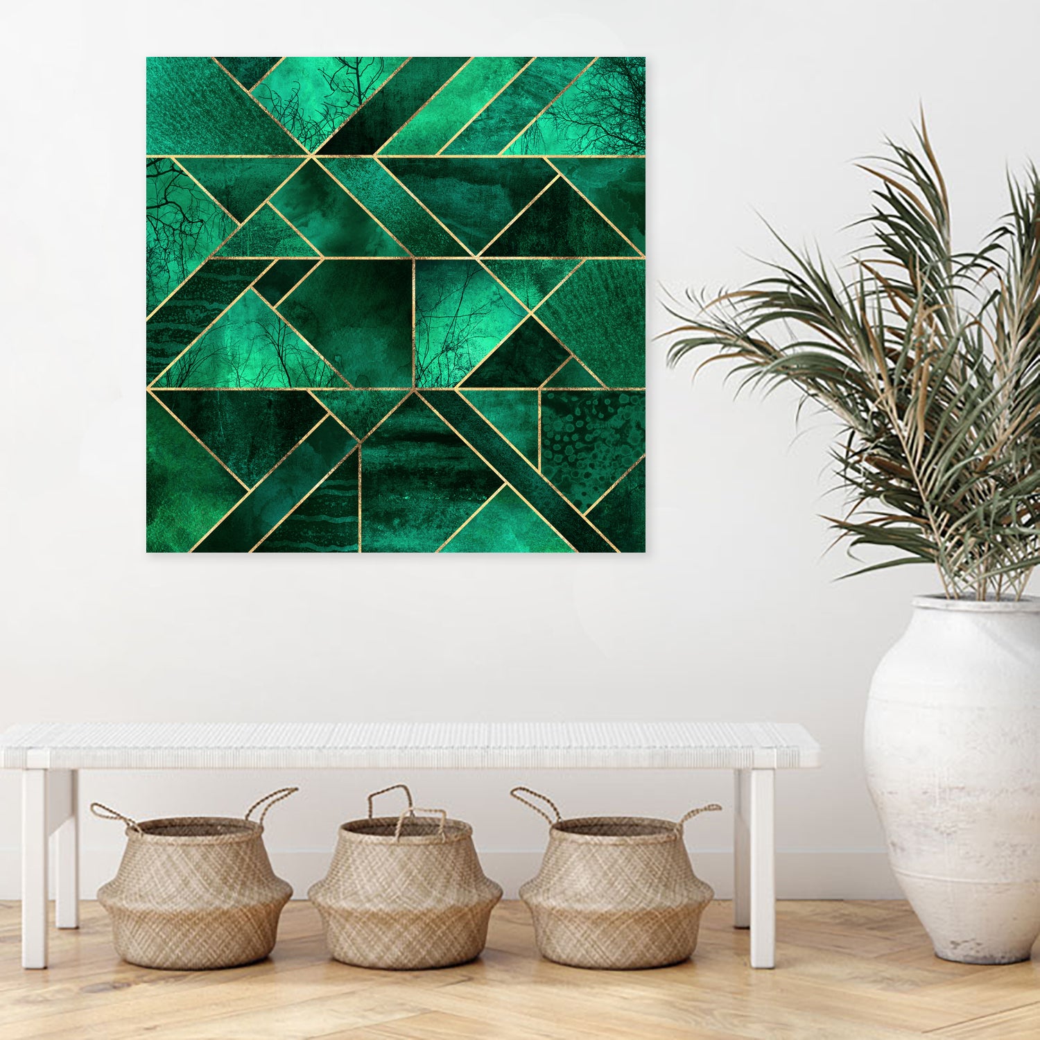 Abstract Nature - Emerald Green by Elisabeth Fredriksson on GIANT ART - green digital painting