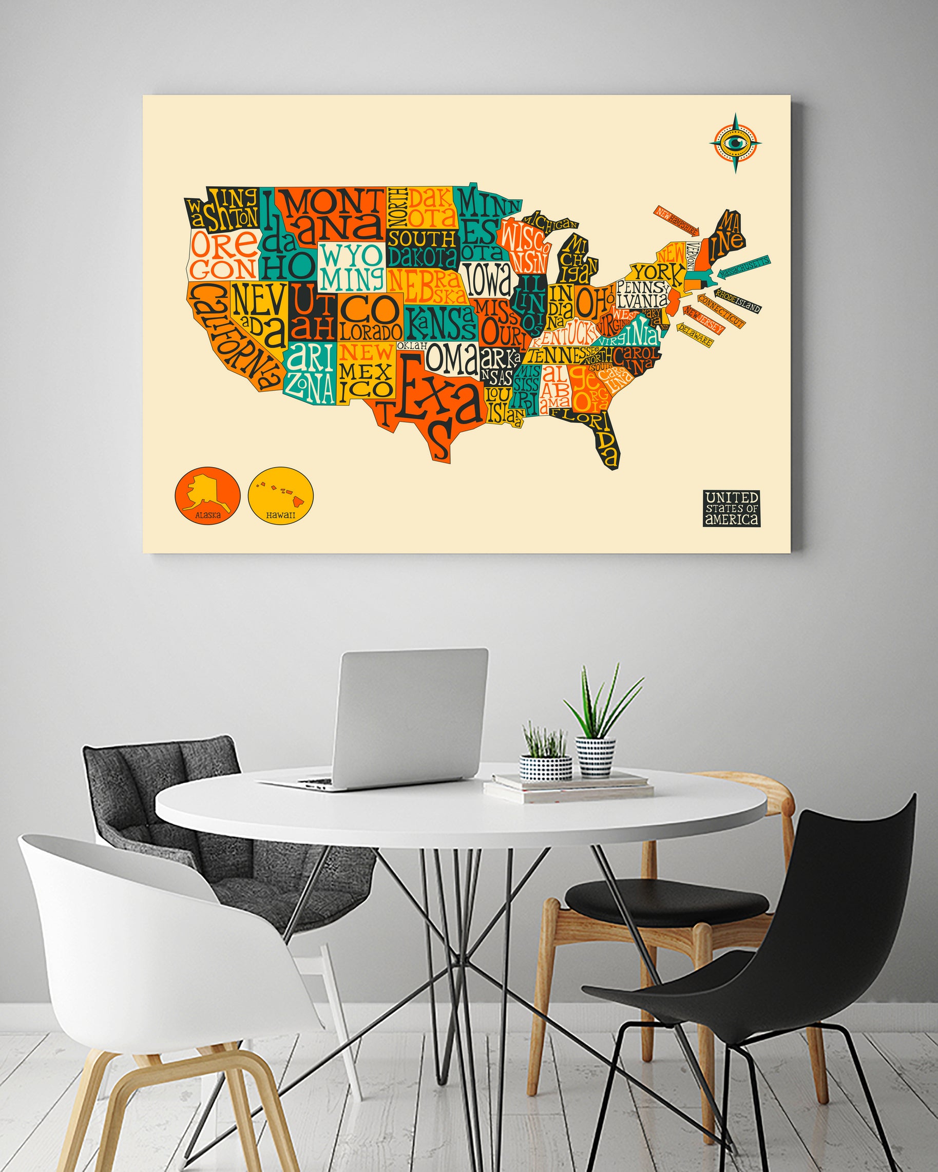 United States Map by Jazzberry Blue on GIANT ART - white vector illustration