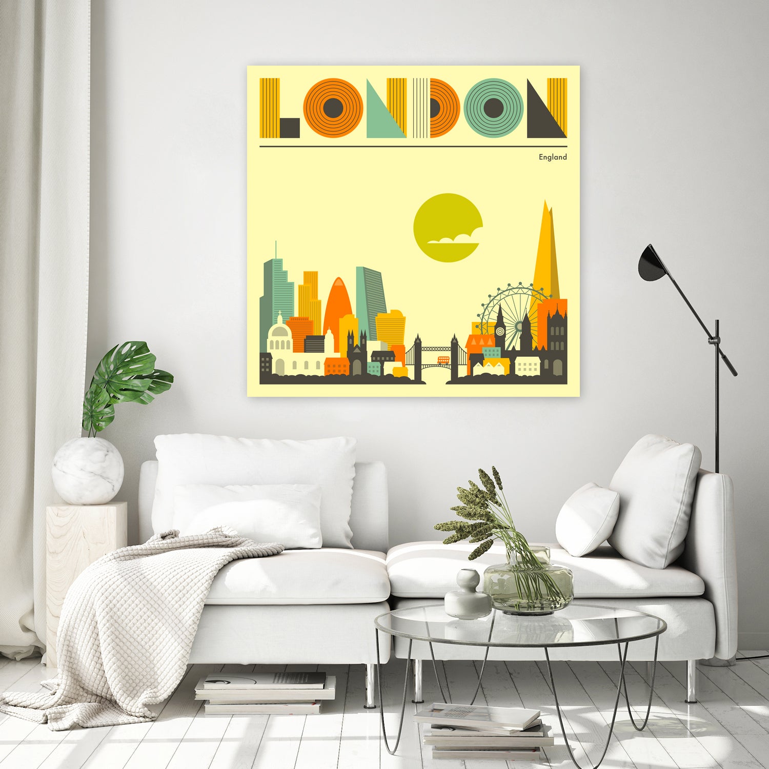 London Skyline by Jazzberry Blue on GIANT ART - yellow vector illustration