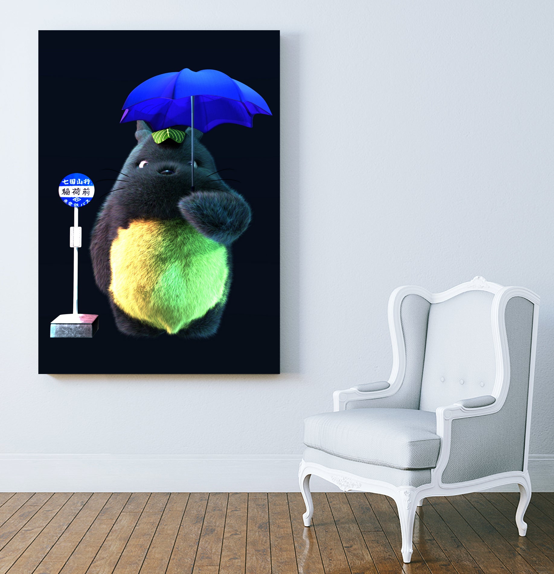 totoro by Jose Barrera on GIANT ART - blue 3d art