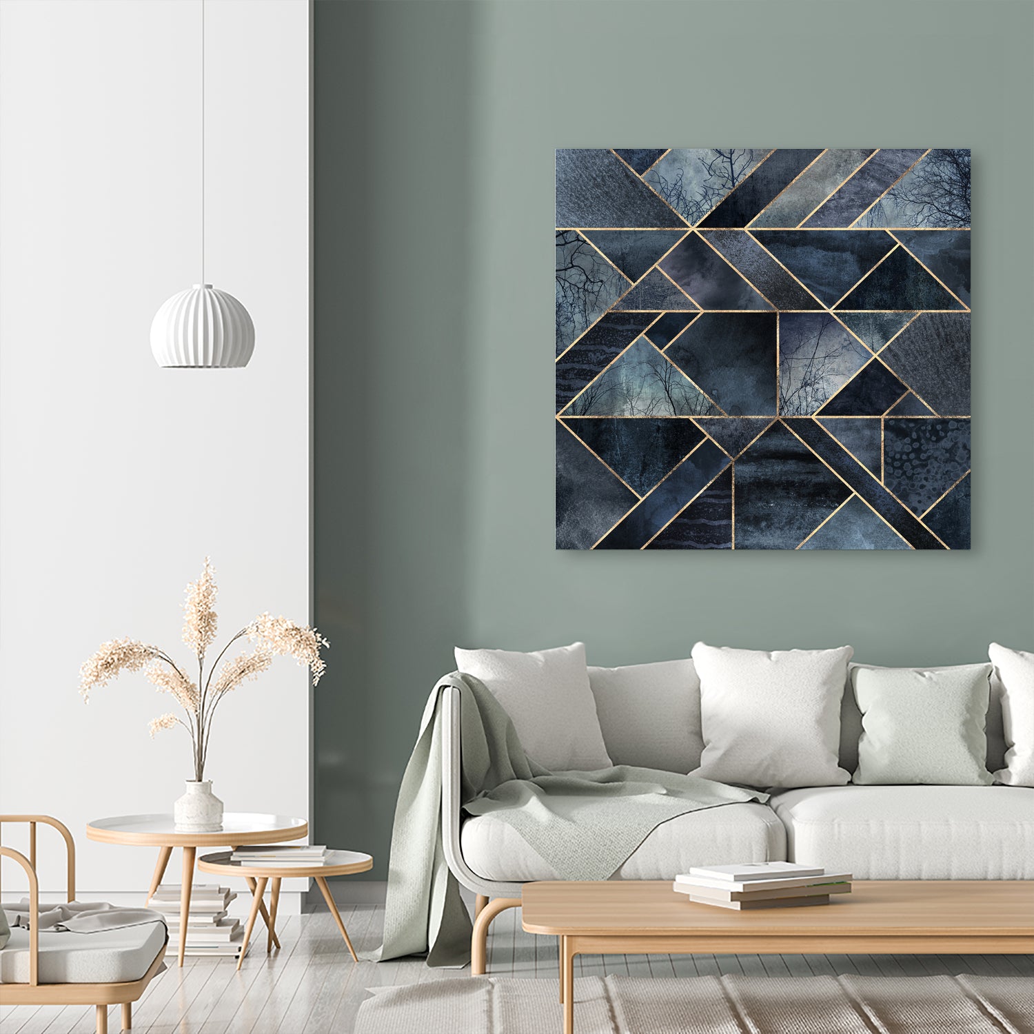 Abstract Nature - Dark Blue by Elisabeth Fredriksson on GIANT ART - blue digital painting