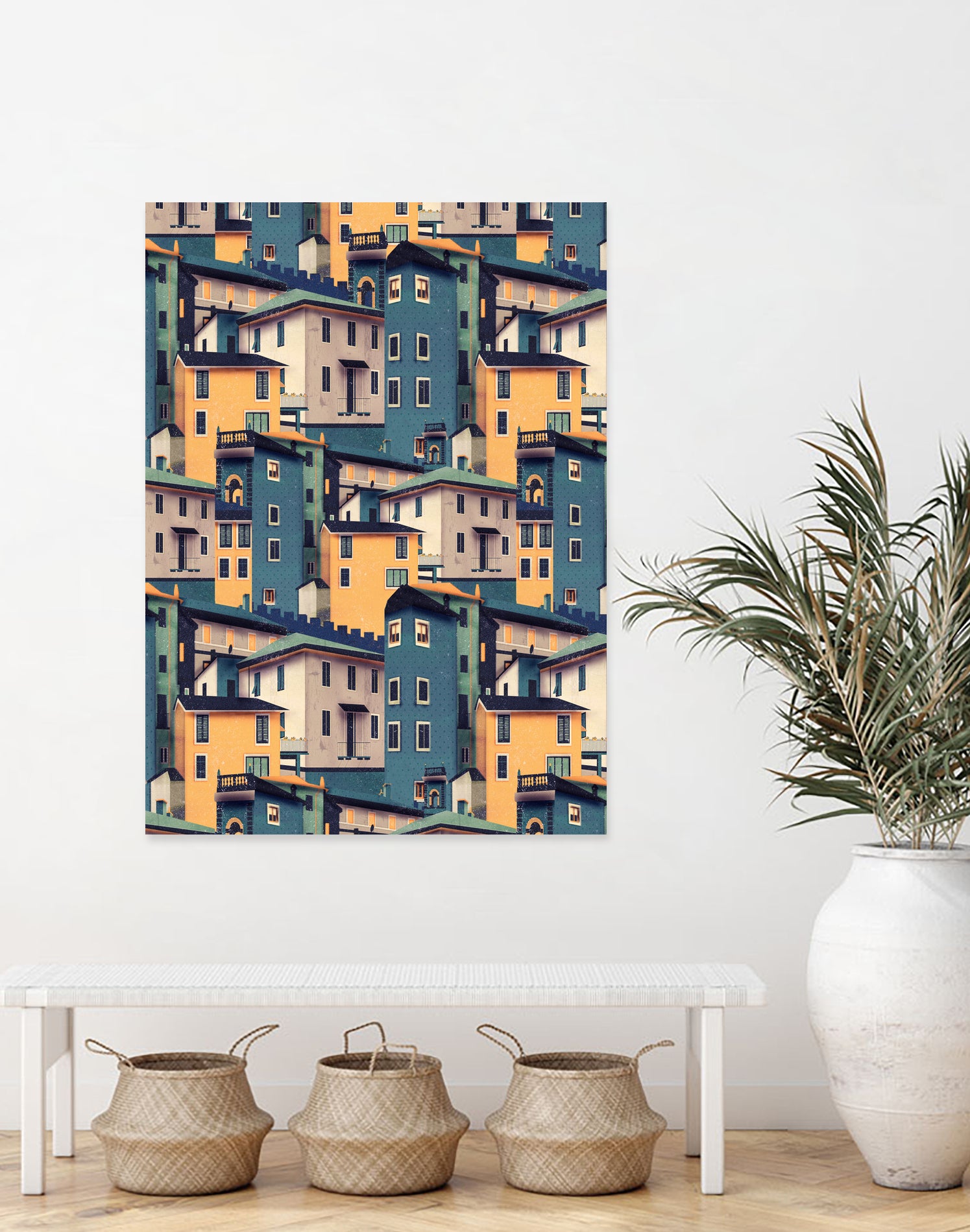 Night Castles (Pattern) by Romina Lutz on GIANT ART - yellow digital painting