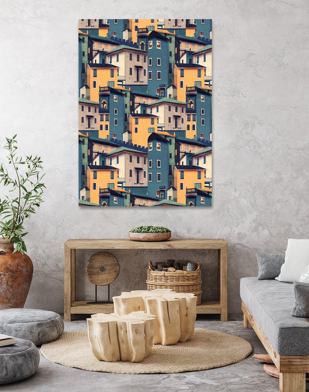 Night Castles (Pattern) by Romina Lutz on GIANT ART - yellow digital painting