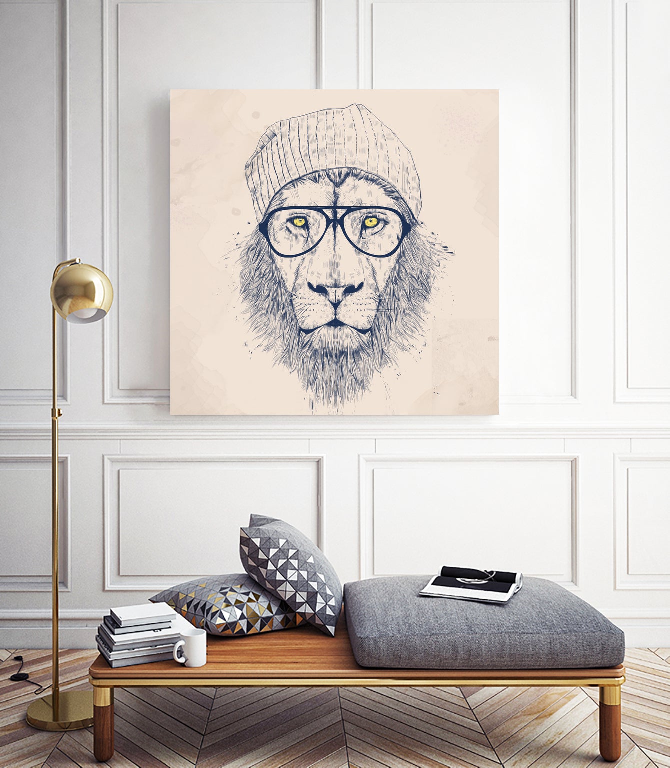 Cool lion by Solti Balázs on GIANT ART - brown digital painting