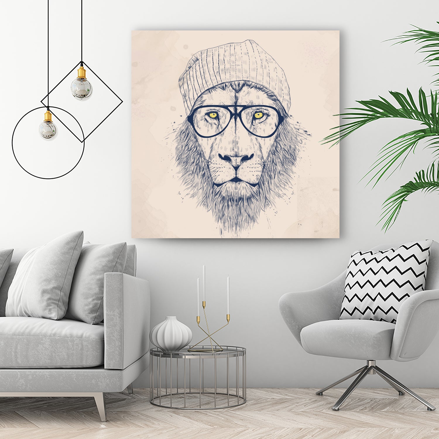 Cool lion by Solti Balázs on GIANT ART - brown digital painting