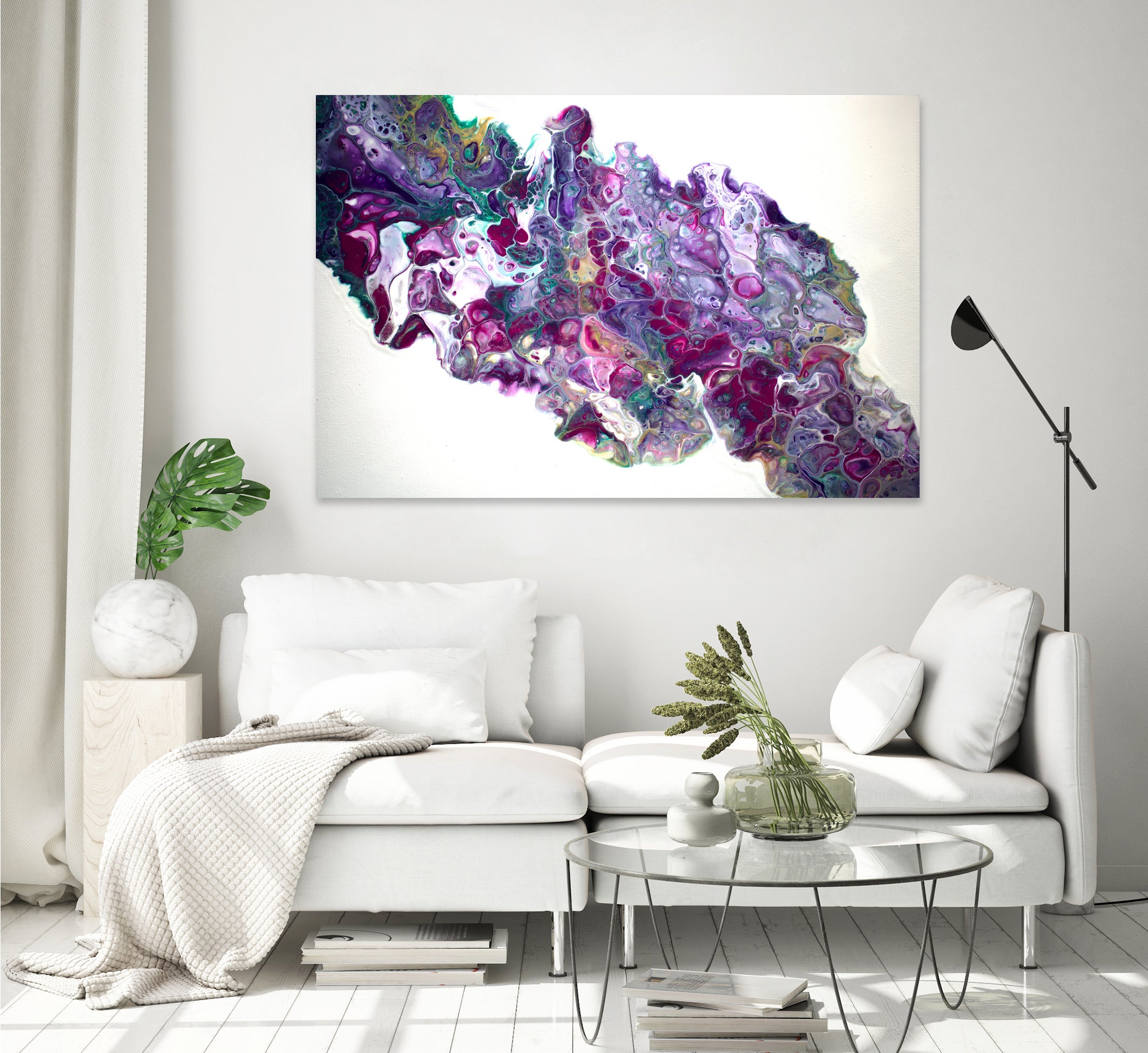 mardi gras by L. Renee Jones on GIANT ART - fuchsia mixed media