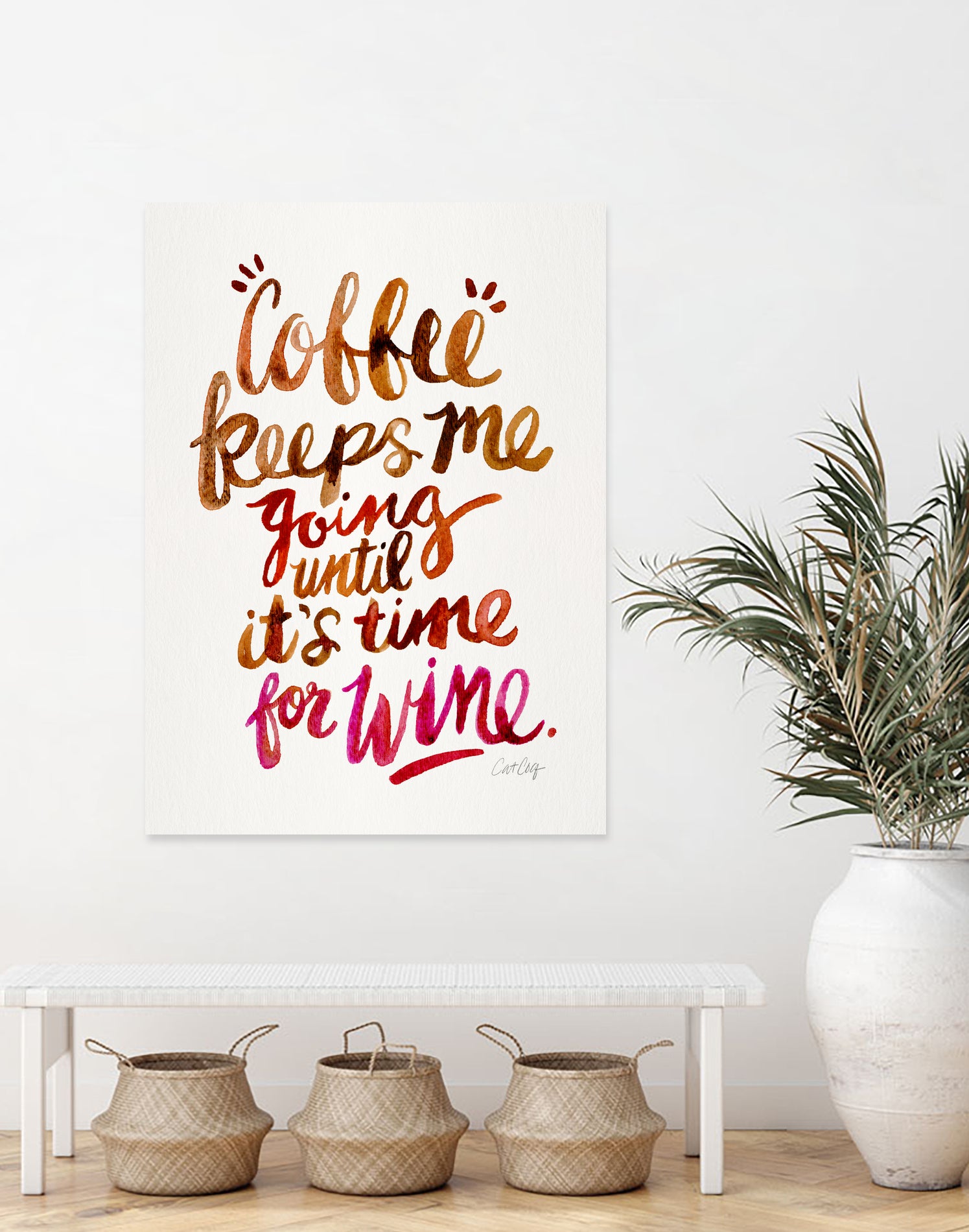 Coffee Keeps Me Going by Cat Coquillette on GIANT ART - brown typography