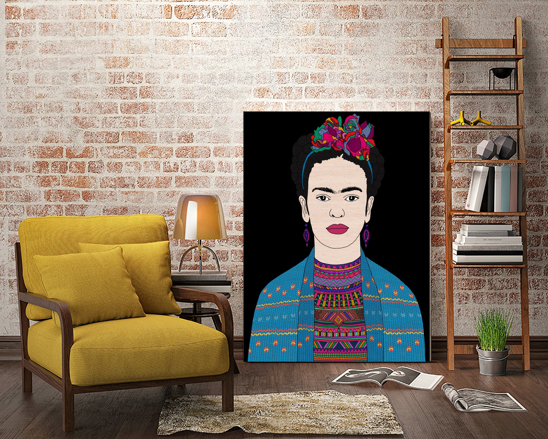 FRIDA KAHLO II by Bianca Green on GIANT ART - fuchsia digital drawing