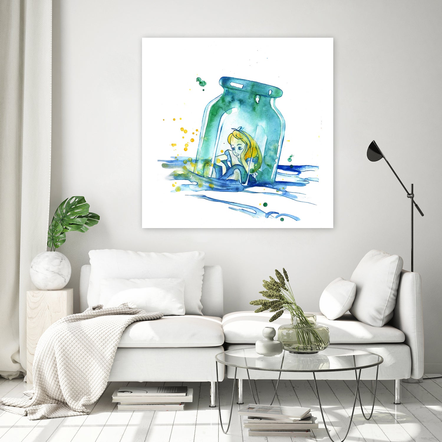 Alice In The Bottle by salome mikaberidze on GIANT ART - blue cartooning