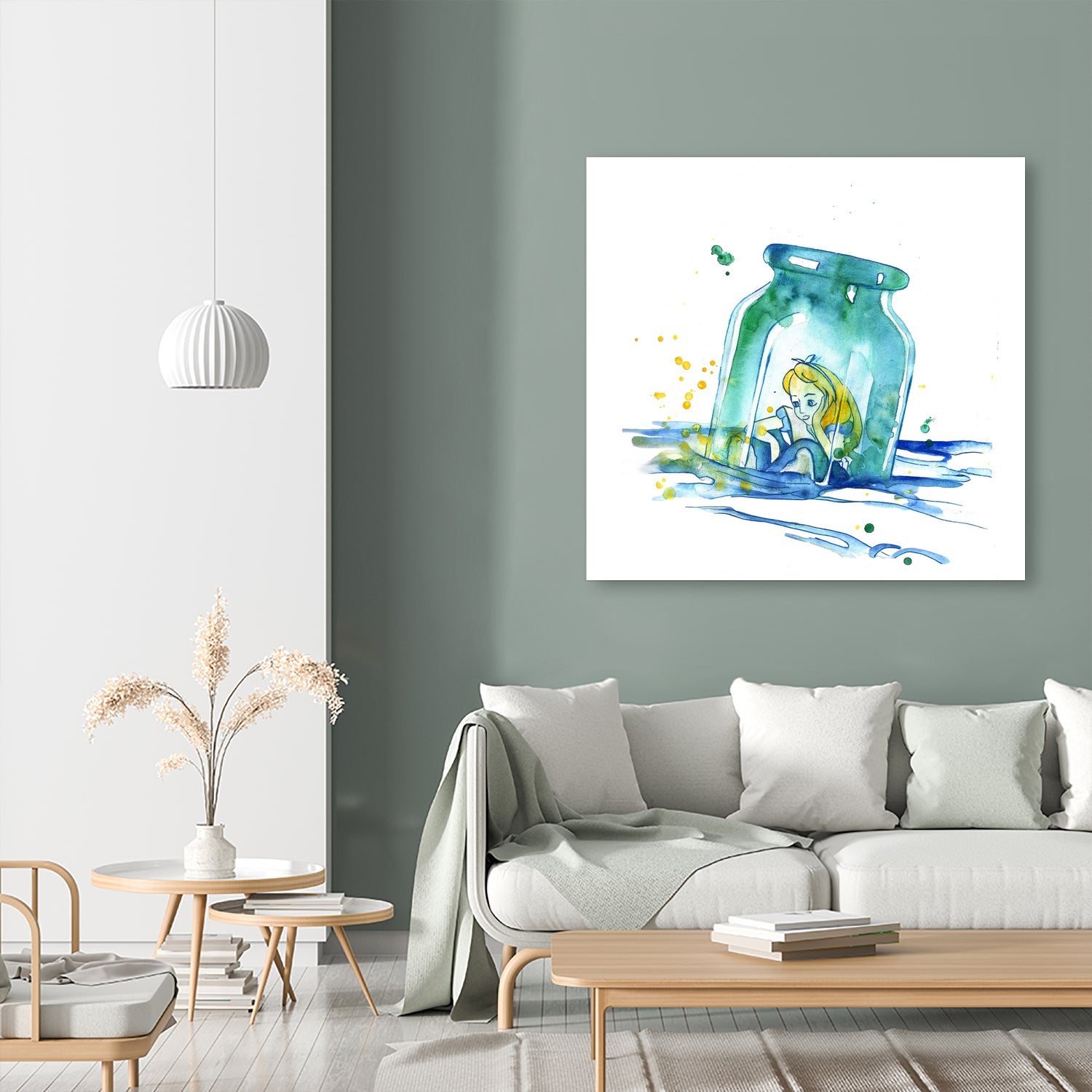 Alice In The Bottle by salome mikaberidze on GIANT ART - blue cartooning