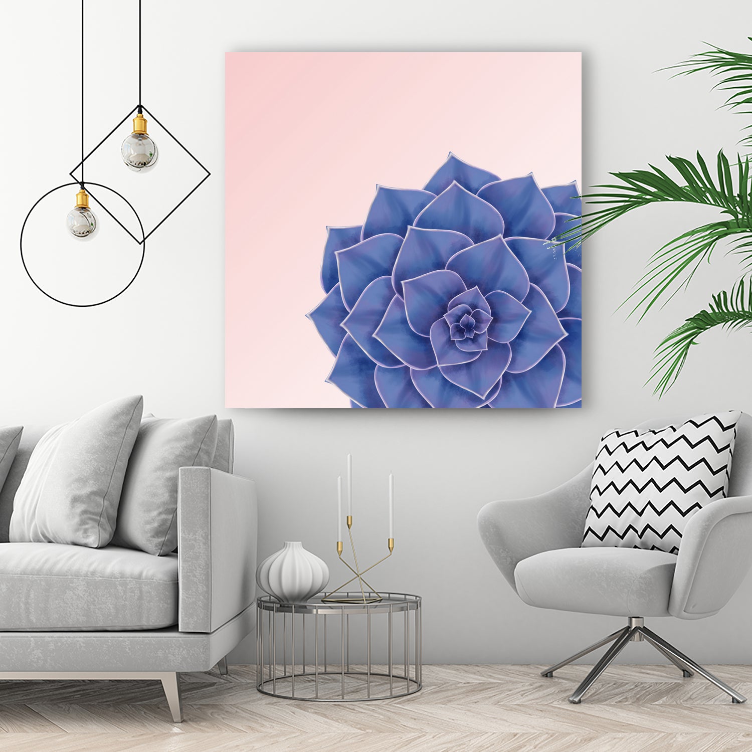 Big Echeveria Design by Brigitte Carre on GIANT ART - blue digital painting