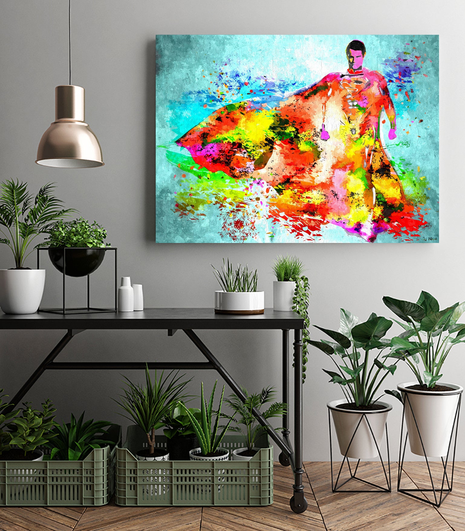 Superman Grunge by Daniel Janda on GIANT ART - orange digital painting