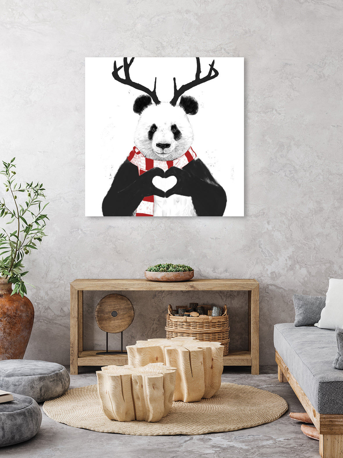 Xmas panda by Solti Balázs on GIANT ART - white digital drawing