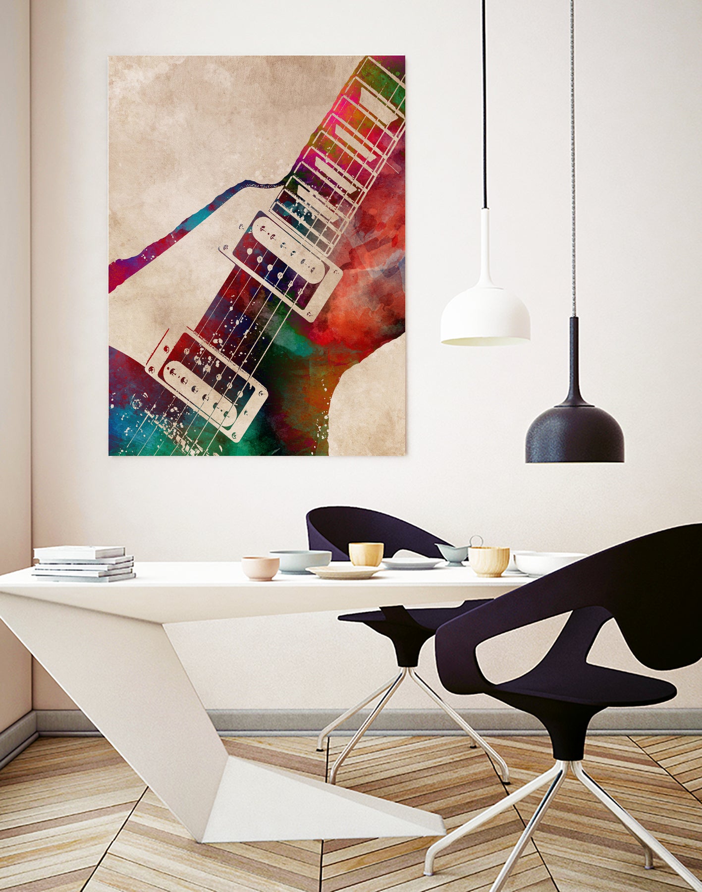 guitar art 5 by Justyna Jaszke on GIANT ART - red digital painting