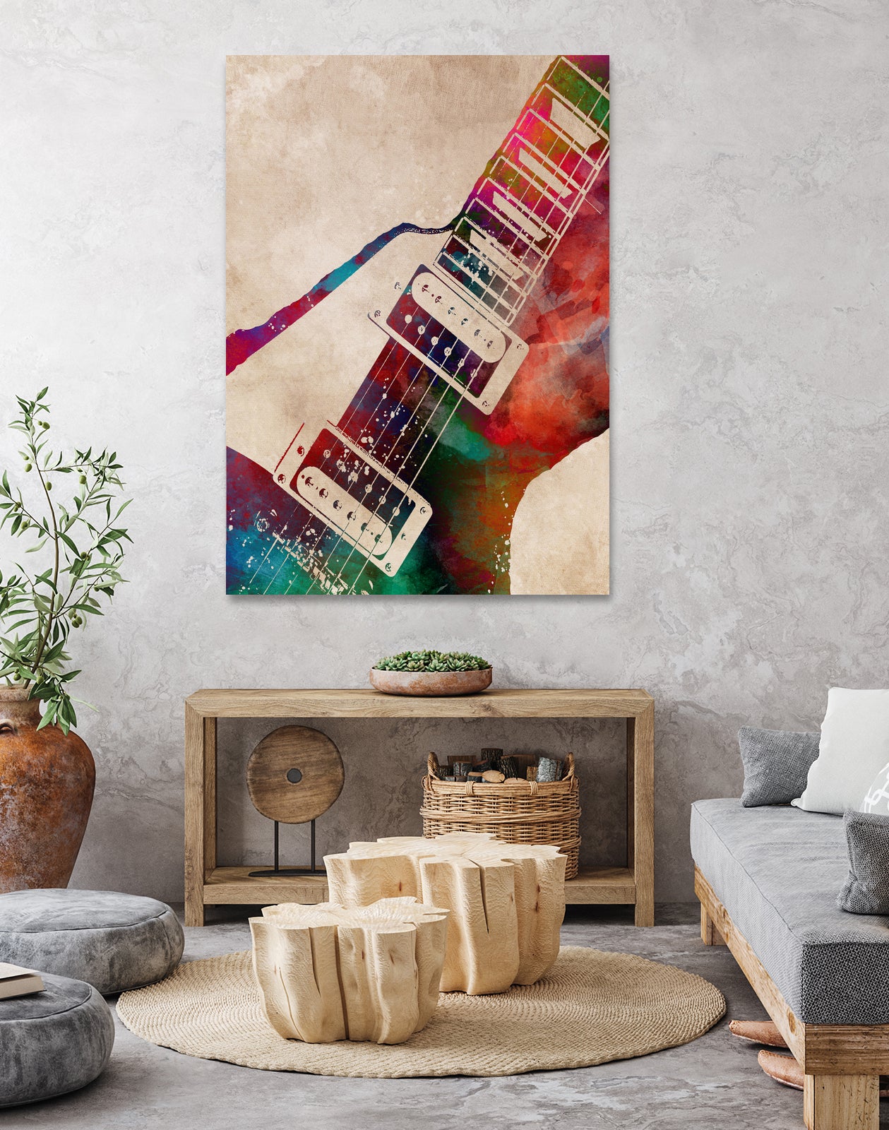 guitar art 5 by Justyna Jaszke on GIANT ART - red digital painting
