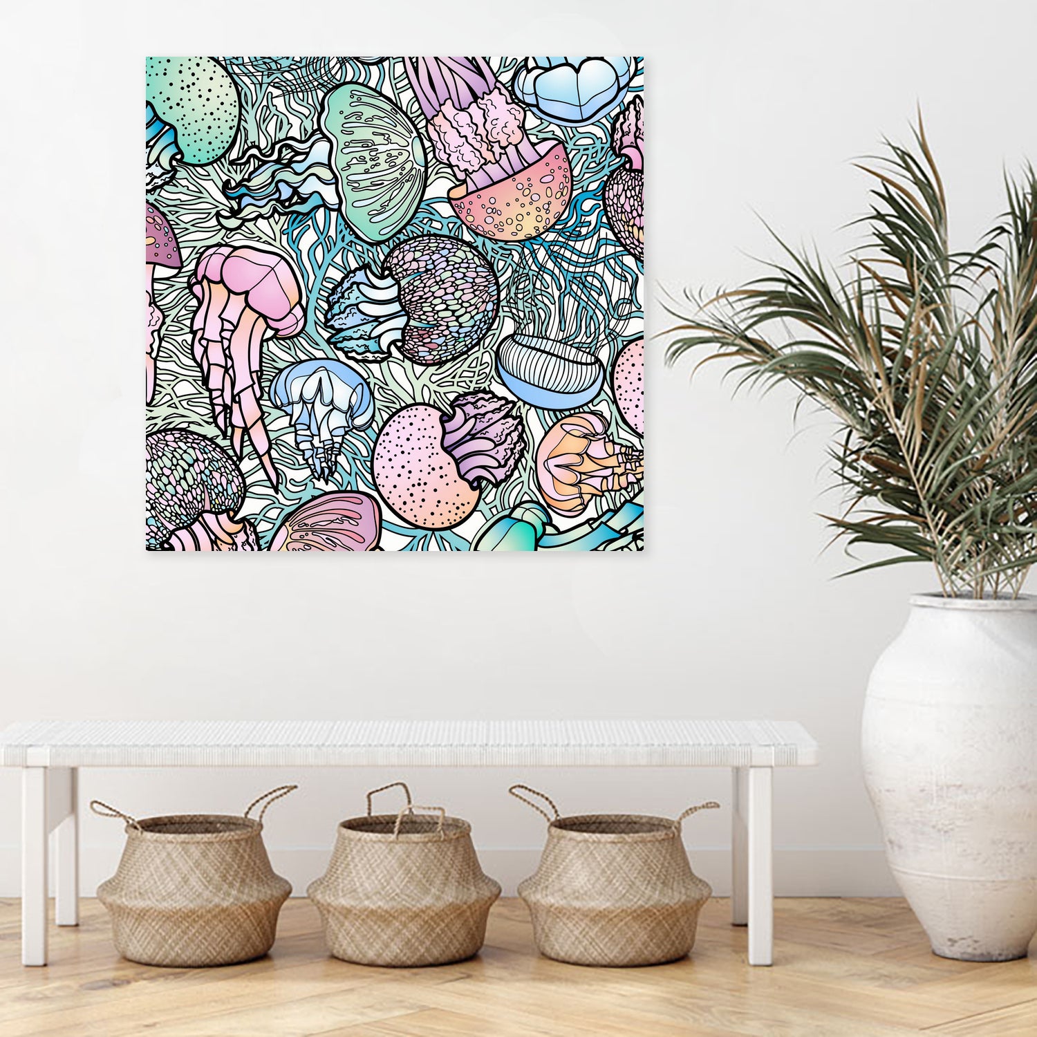 Jellyfishes by salome mikaberidze on GIANT ART - blue digital painting