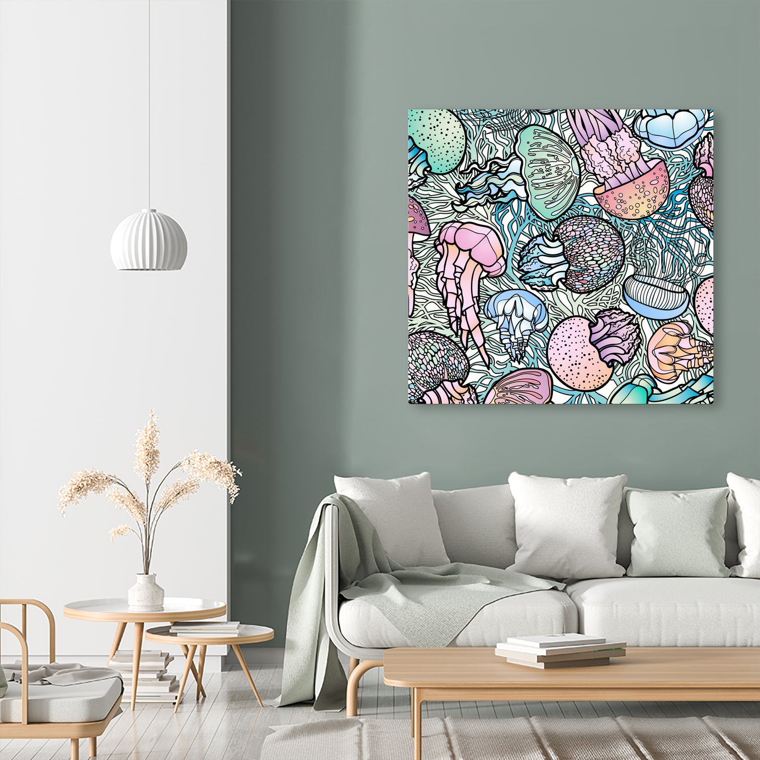 Jellyfishes by salome mikaberidze on GIANT ART - blue digital painting
