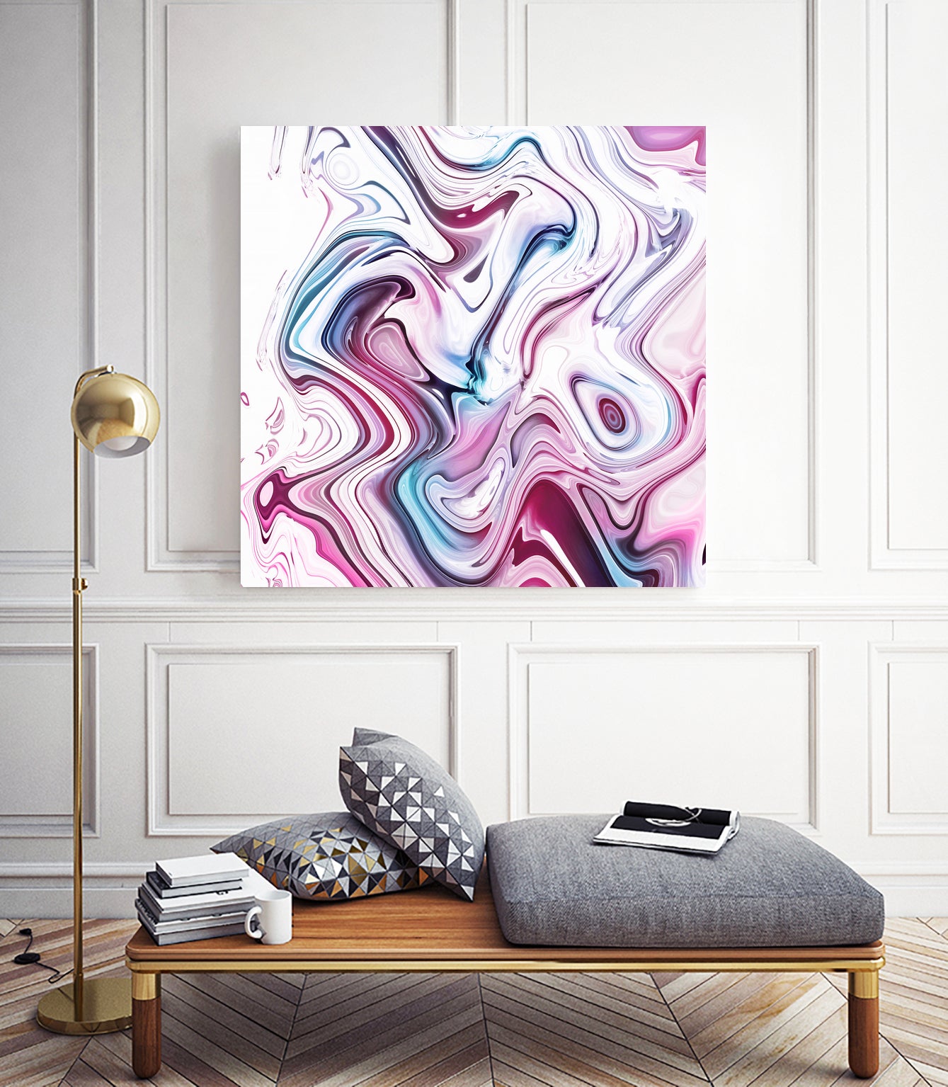 Liquid Marble - Pink and Blue by Dominique Van Roey on GIANT ART - pink photo manipulation