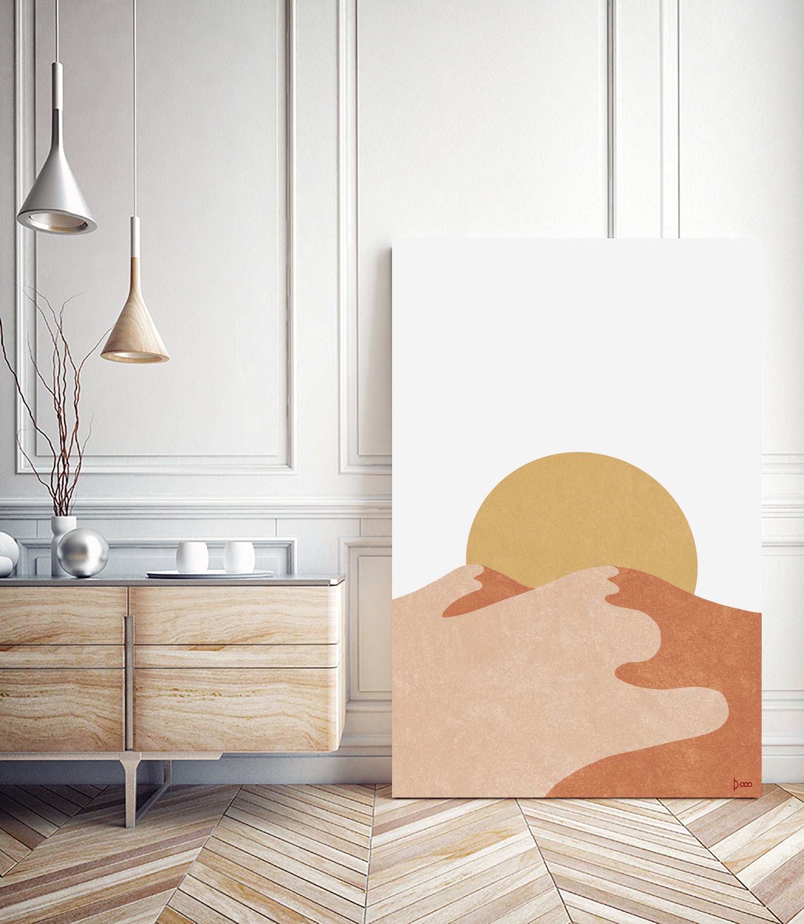 Desert Moutains IV by Digital Canvas on GIANT ART - orange digital