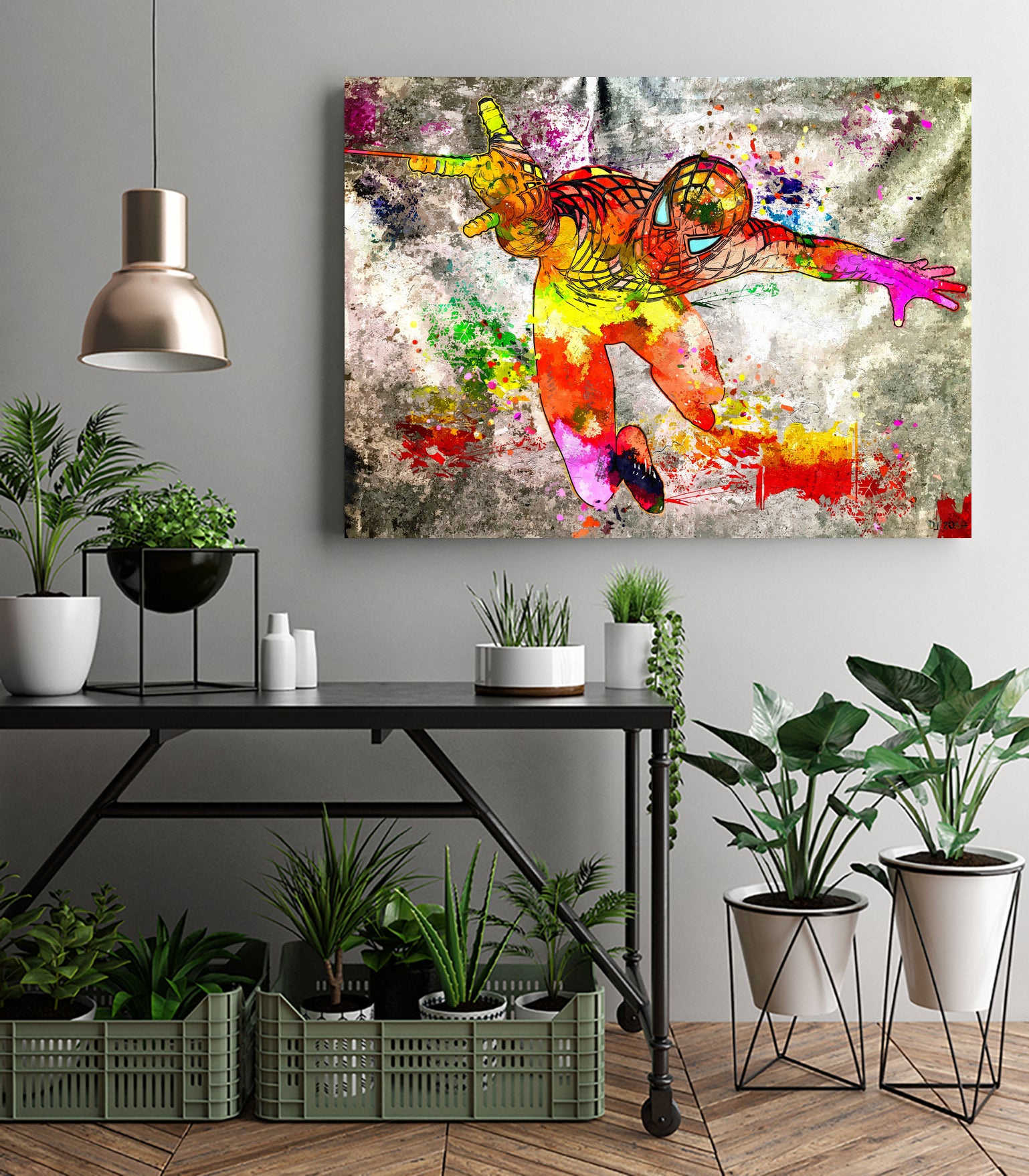 The Amazing Spider-Man Grunge by Daniel Janda on GIANT ART - blue digital painting